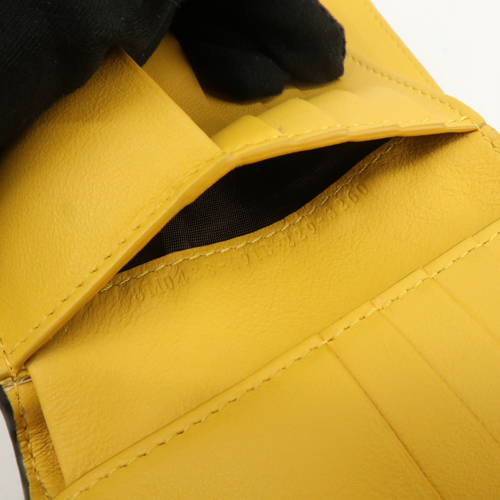 FENDI Peekaboo Leather Bi-fold Compact Wallet Pink Yellow 8M0438