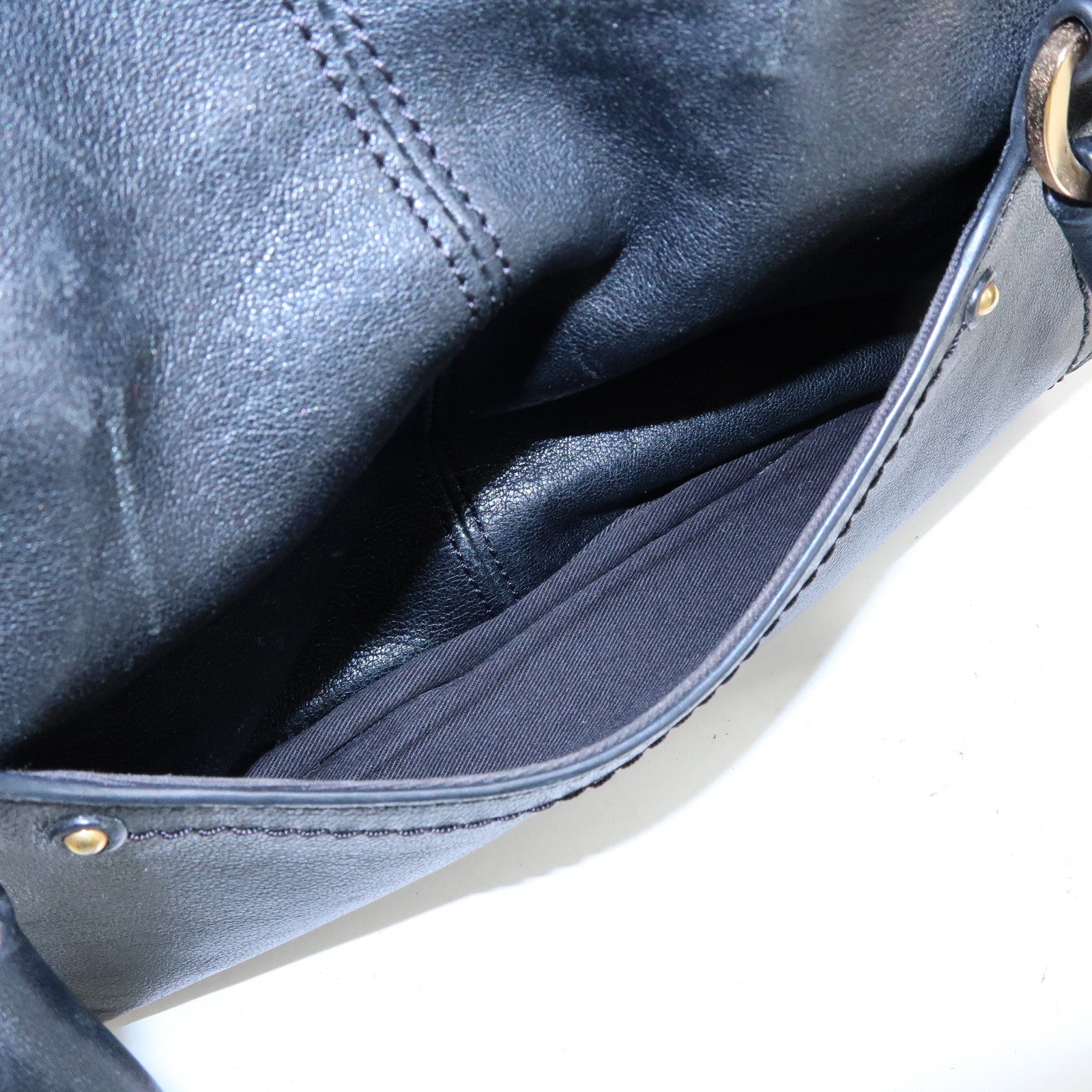 Chloe See by Cloe Leather 2Way Bag Shoulder Bag Hand Bag Black