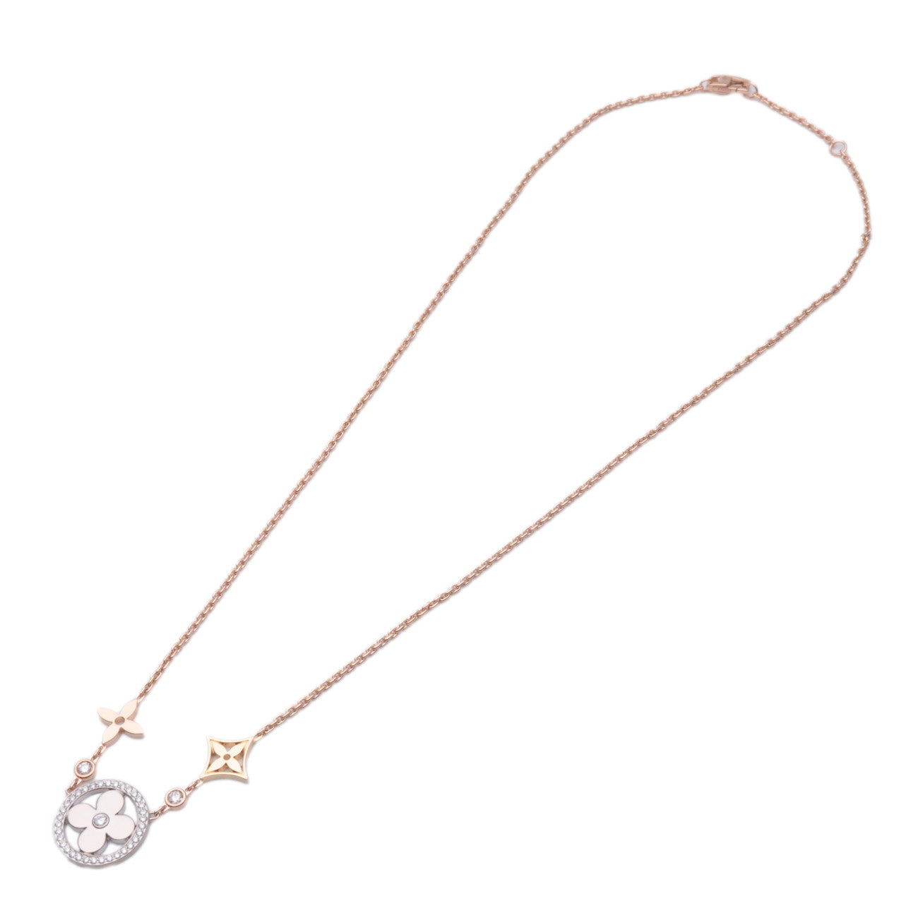 Louis Vuitton Collier Idylle Blossom GM 3P Diamond Necklace Q93541