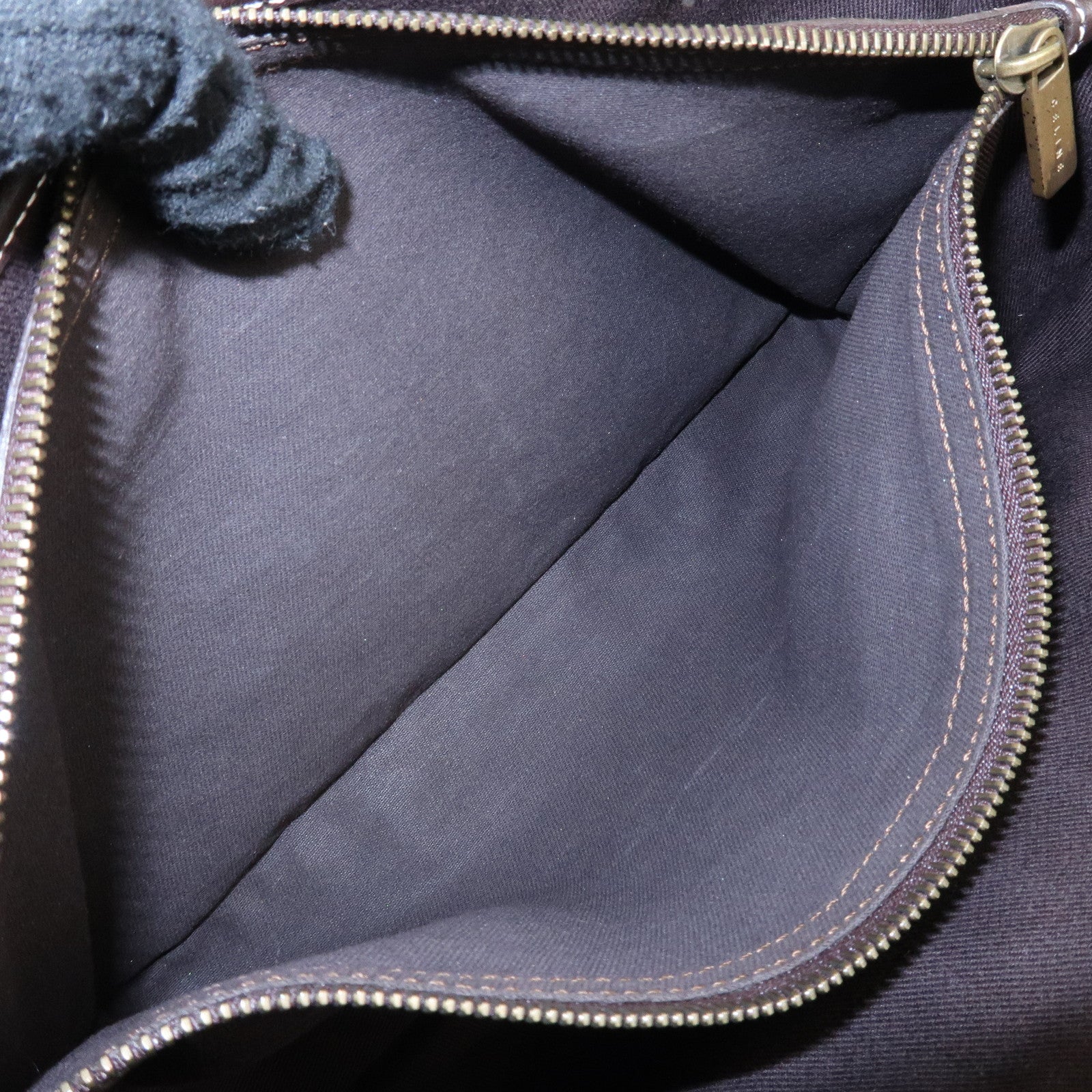 CELINE C Macadam Suede Boogie Bag Hand Bag Tote Bag Beige Dark Brown Used