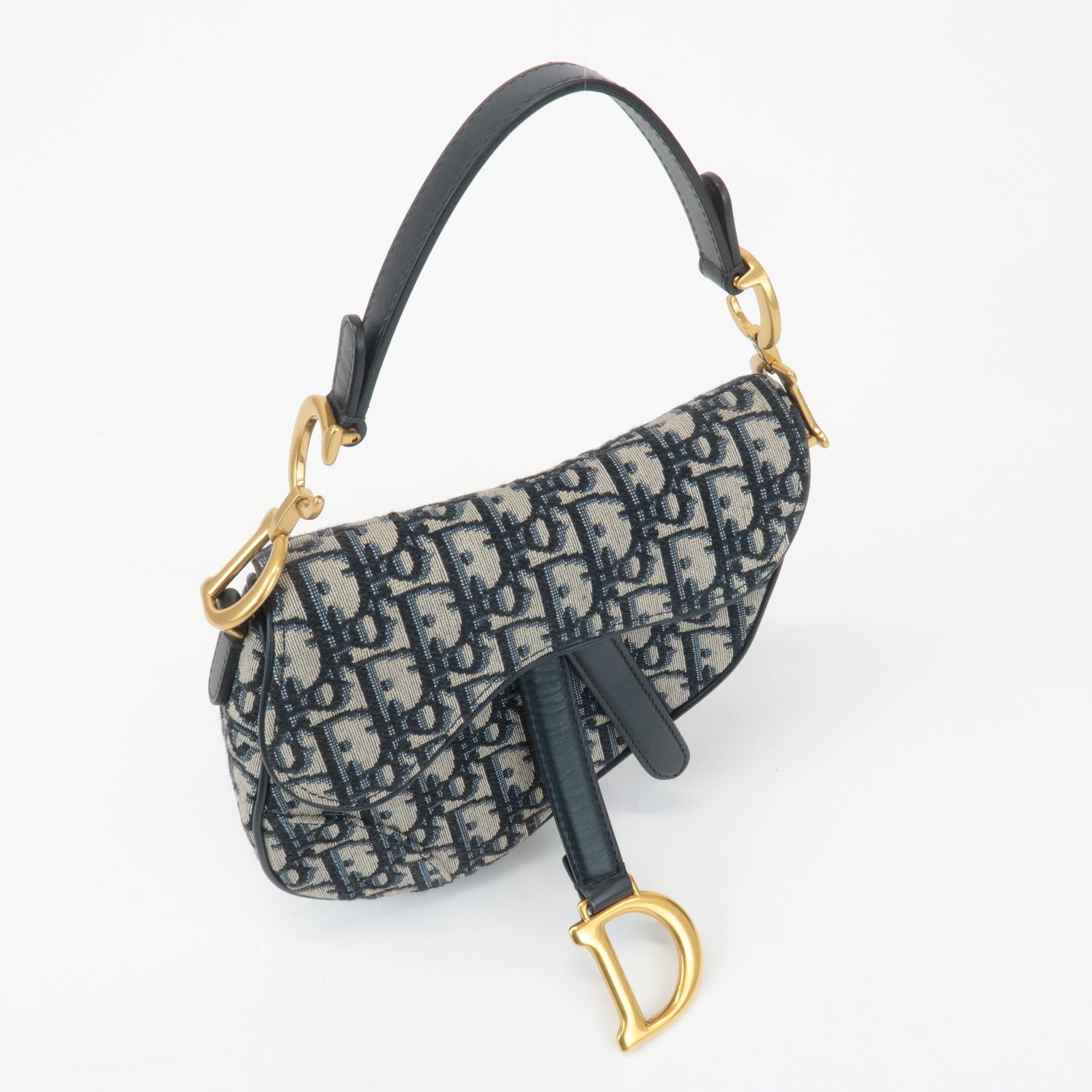 Christian Dior Trotter Jacquard Leather Saddle Mini Shoulder Bag