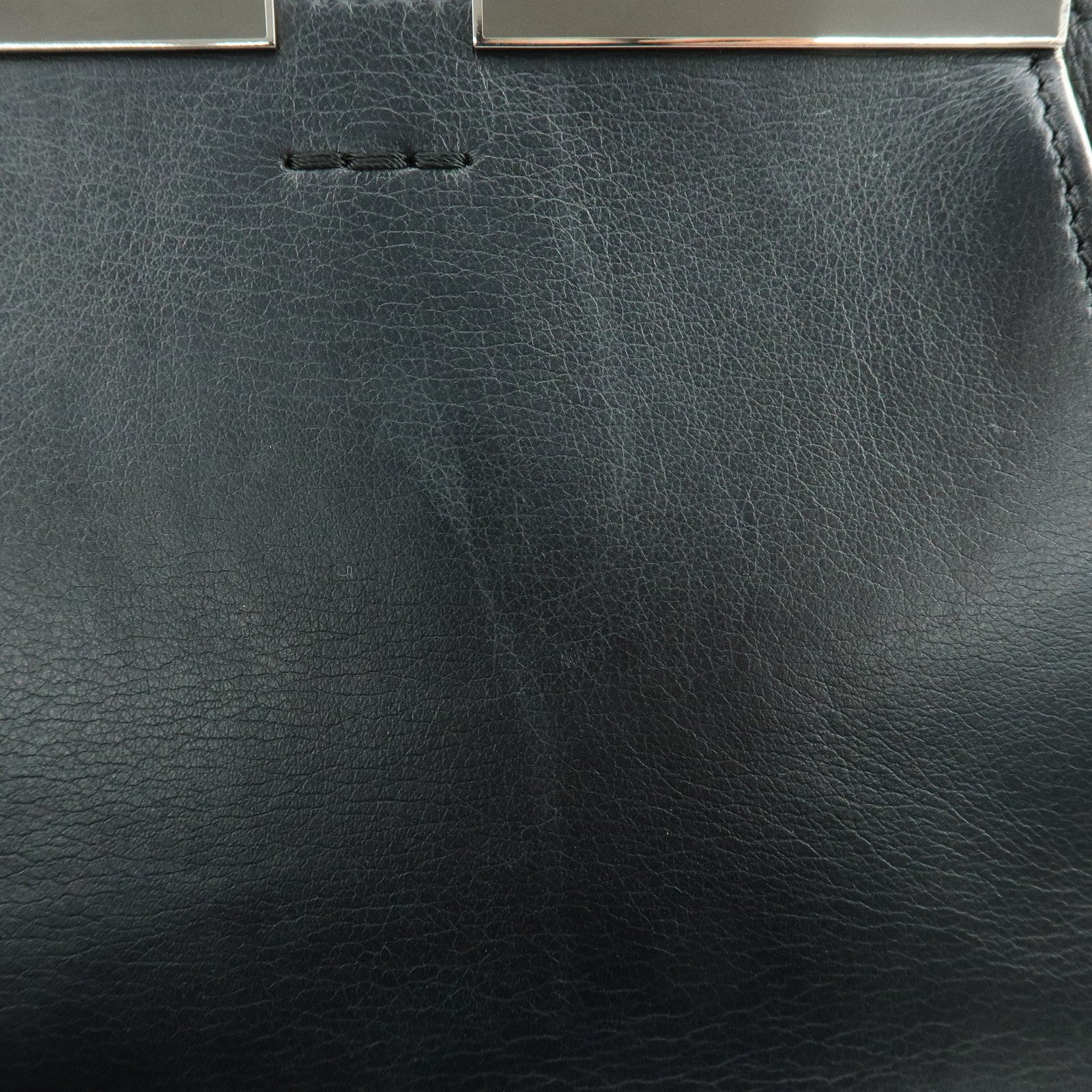 FENDI Trois Jours Leather 2Way Bag Hand Bag Shoulder Bag Black