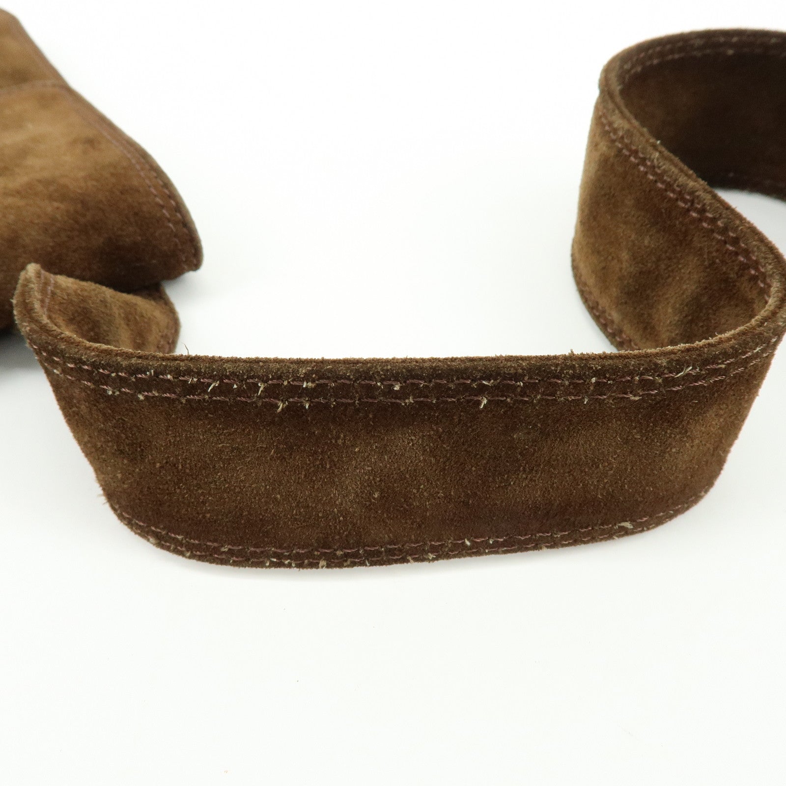 CHANEL Suede Shoulder Bag Crossbody Bag Brown