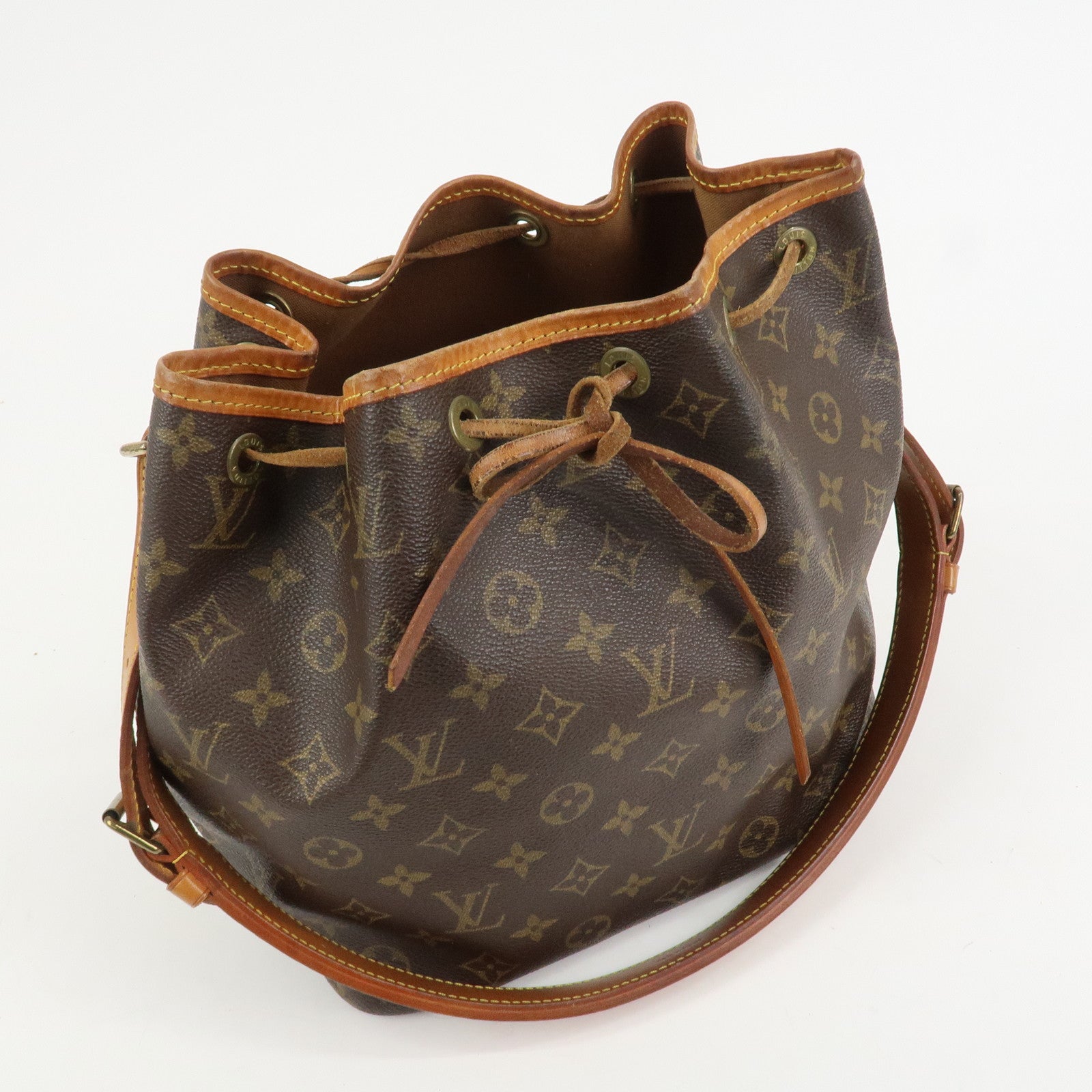 Louis Vuitton Monogram Canvas Petit Noe Shoulder Bag Brown M42226