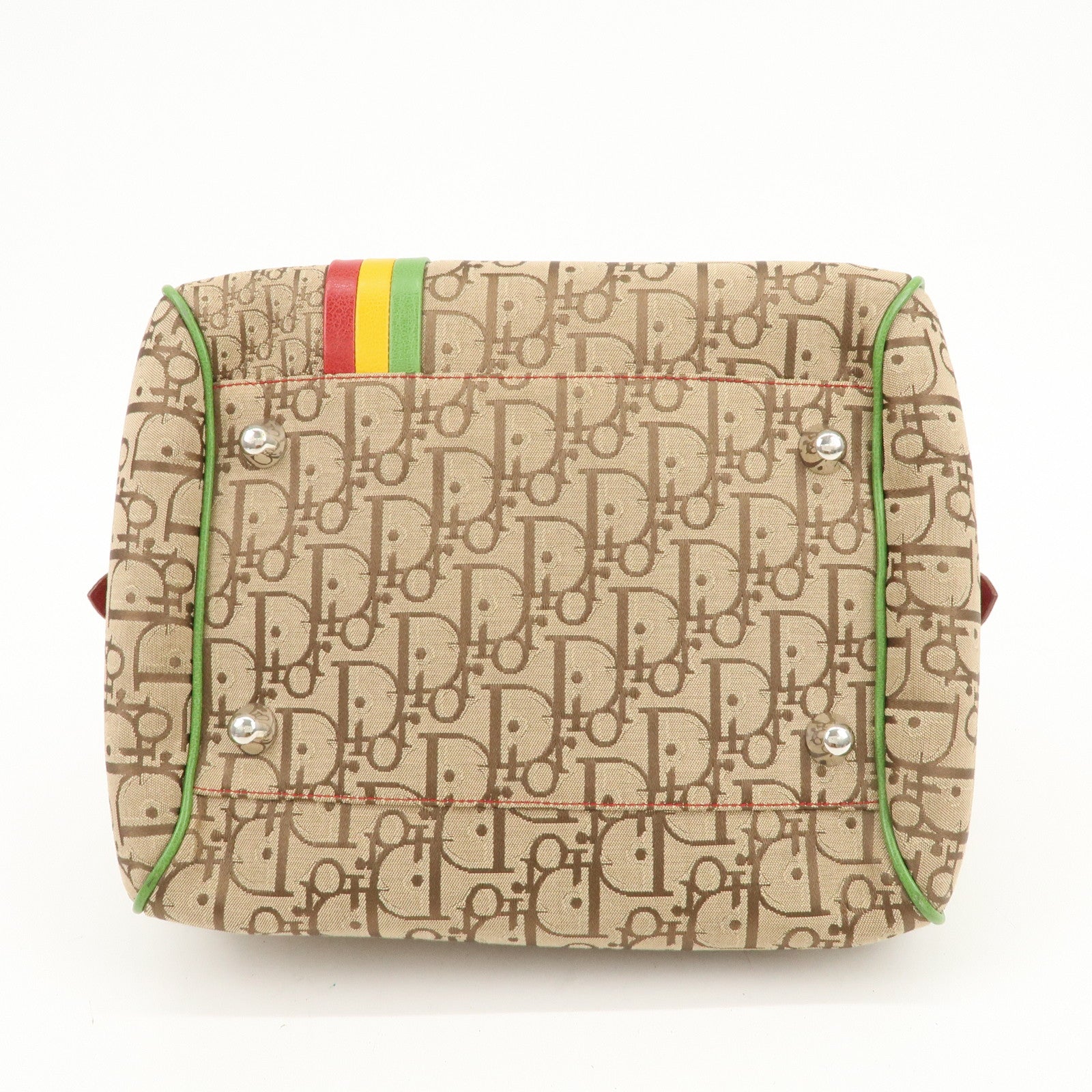 Christian Dior Rasta Trotter Canvas Leather Boston Bag Hand Bag