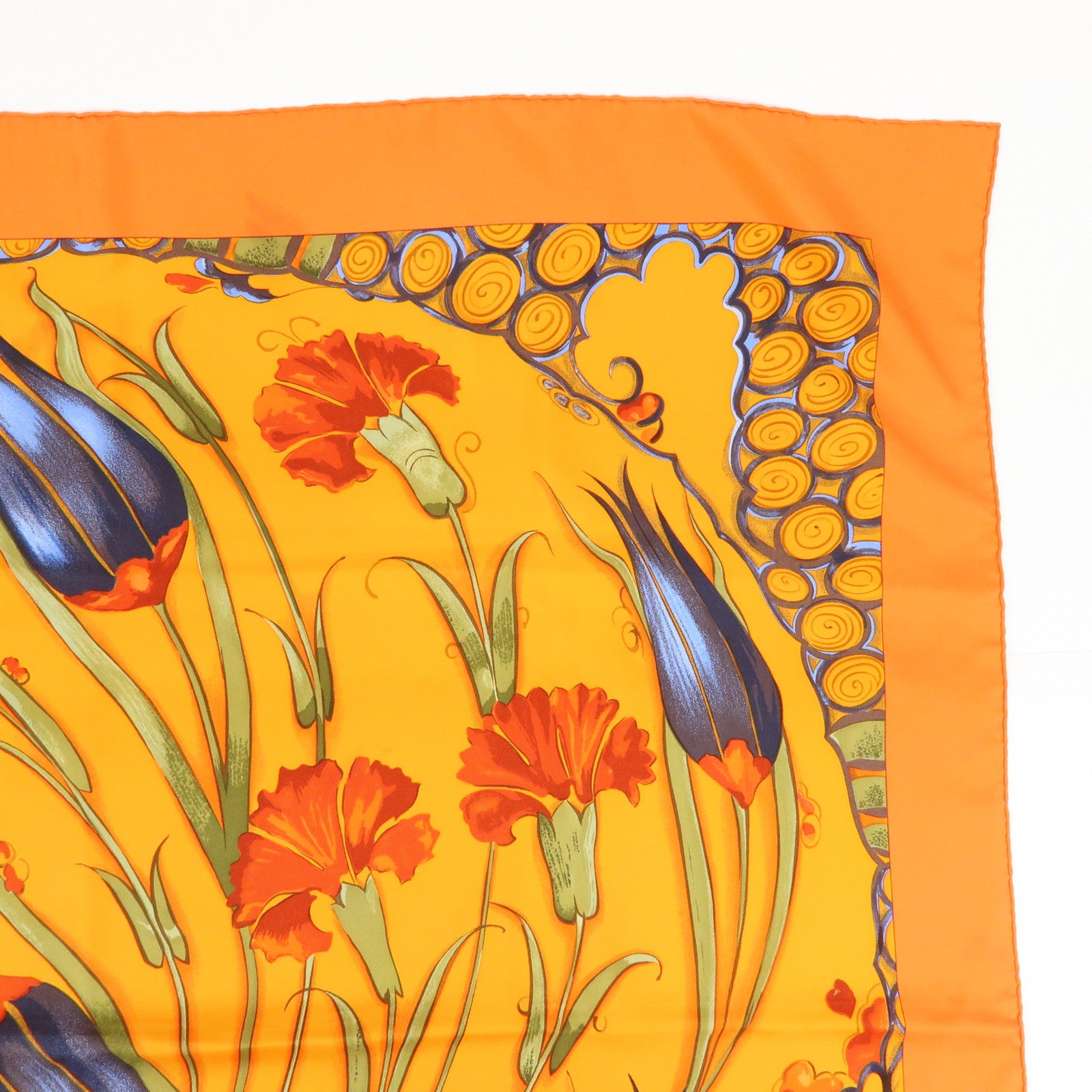 HERMES Carre 90 Silk 100% Scarf Ceramique ottomane Orange