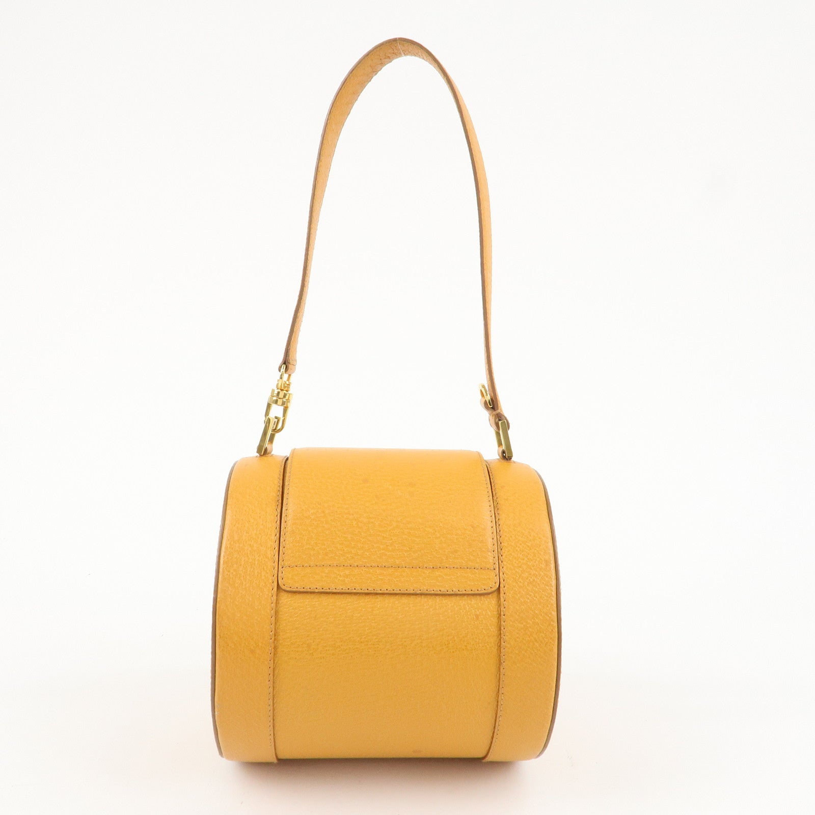 BVLGARI B-zero1 Drum Shoulder Bag Mustard Yellow Used