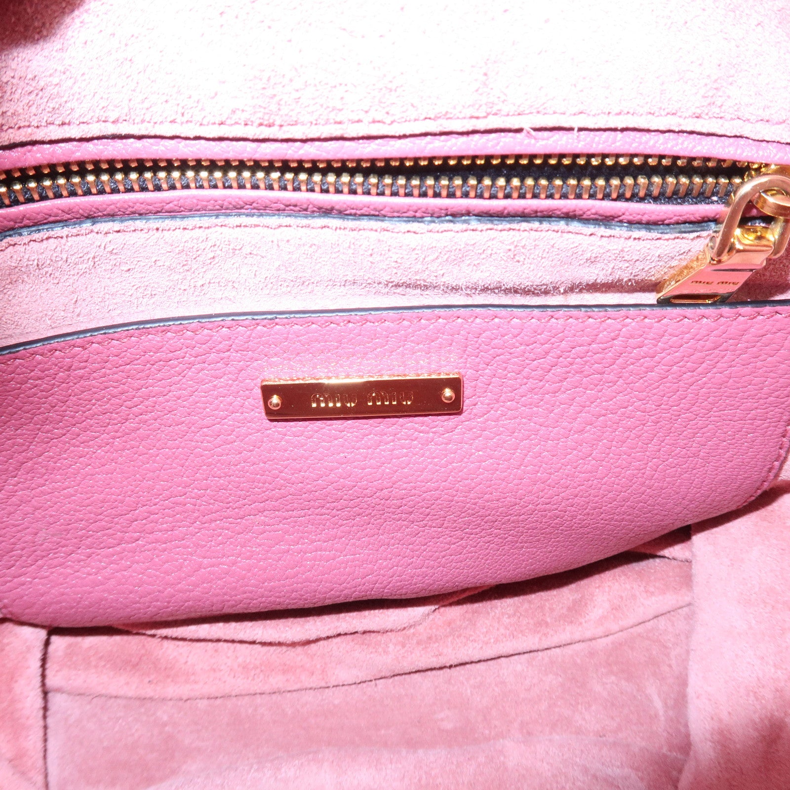 MIU MIU Madras 2Way Bag Hand Bag Shoulder Bag Pink RR1951