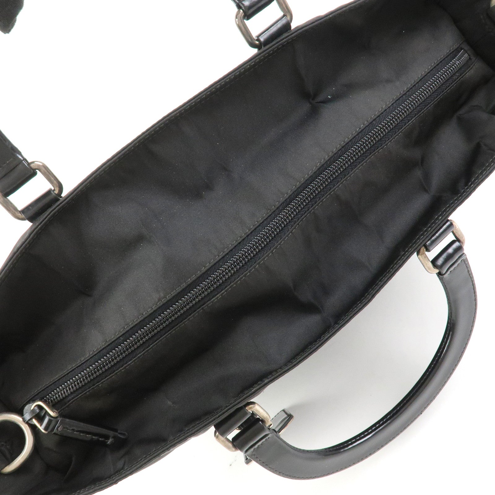 PRADA Nylon Patent Leather 2Way Bag Shoulder Bag Black BN1106