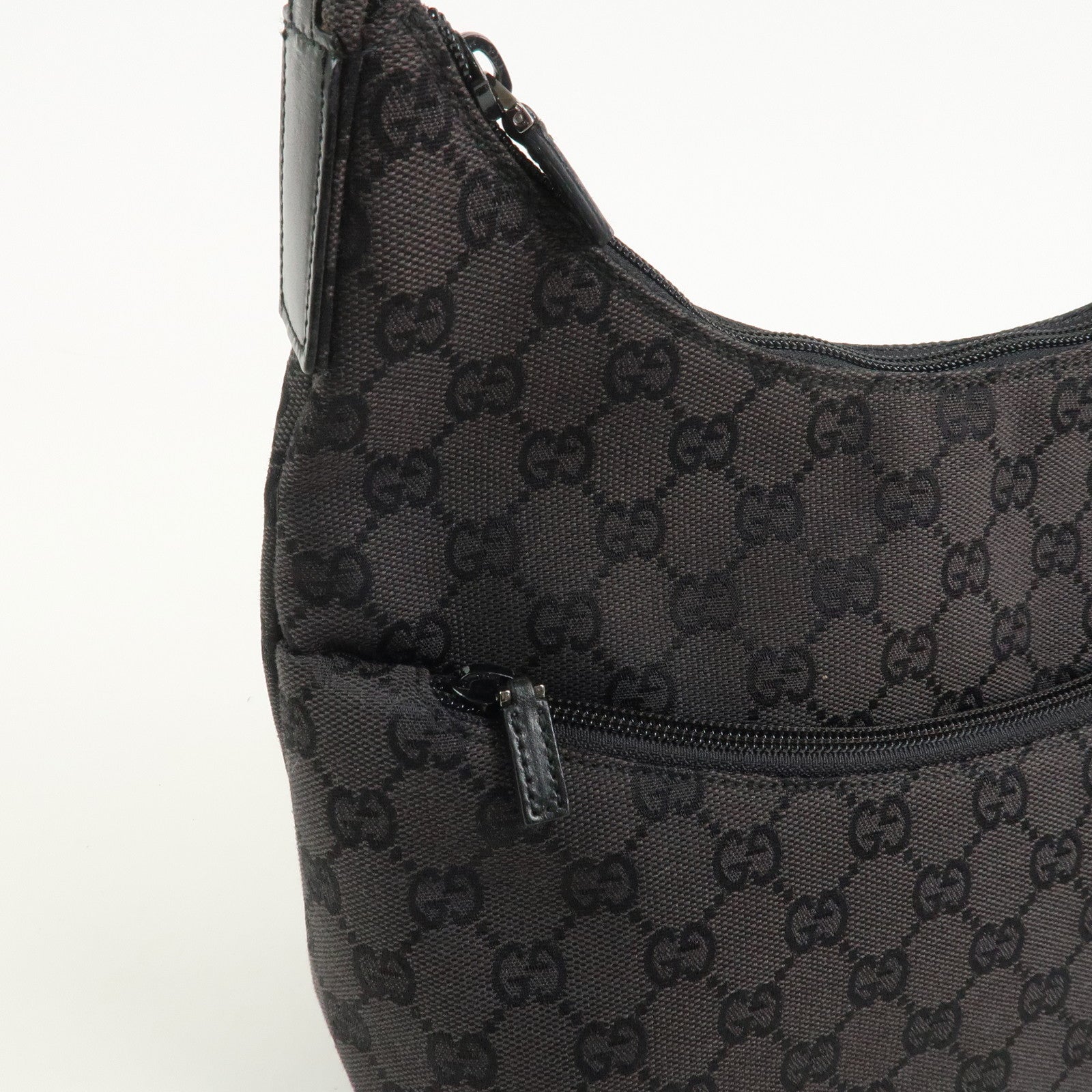 GUCCI GG Canvas Leather Shoulder Bag Hand Bag Brown 001・3386