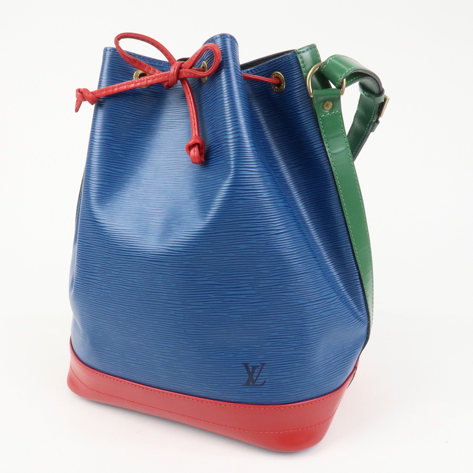 Louis Vuitton Epi Noe Tricolor Shoulder Bag Blue Green Red M44082