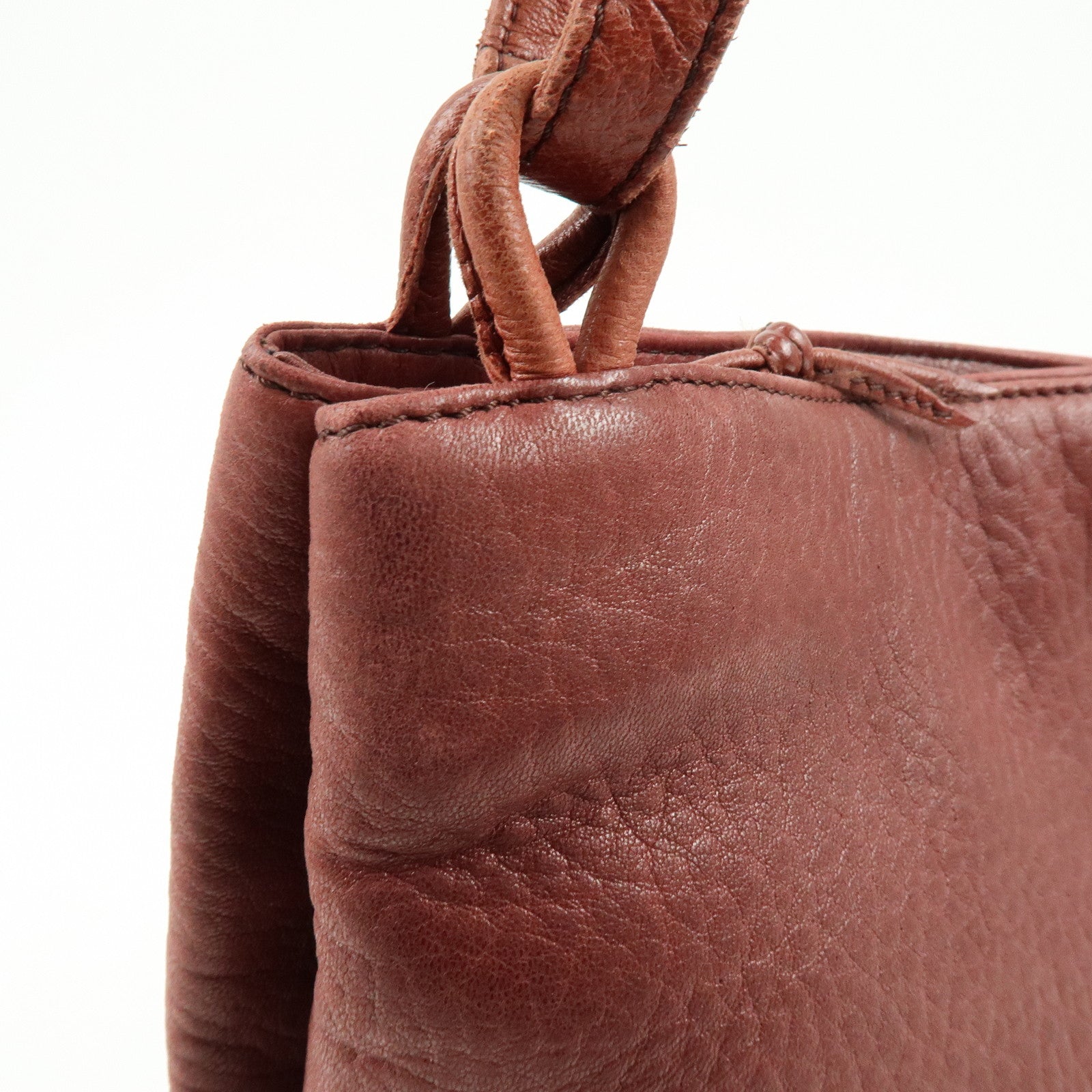 LOEWE Anagram Leather Tote Bag Shoulder Bag Bordeaux