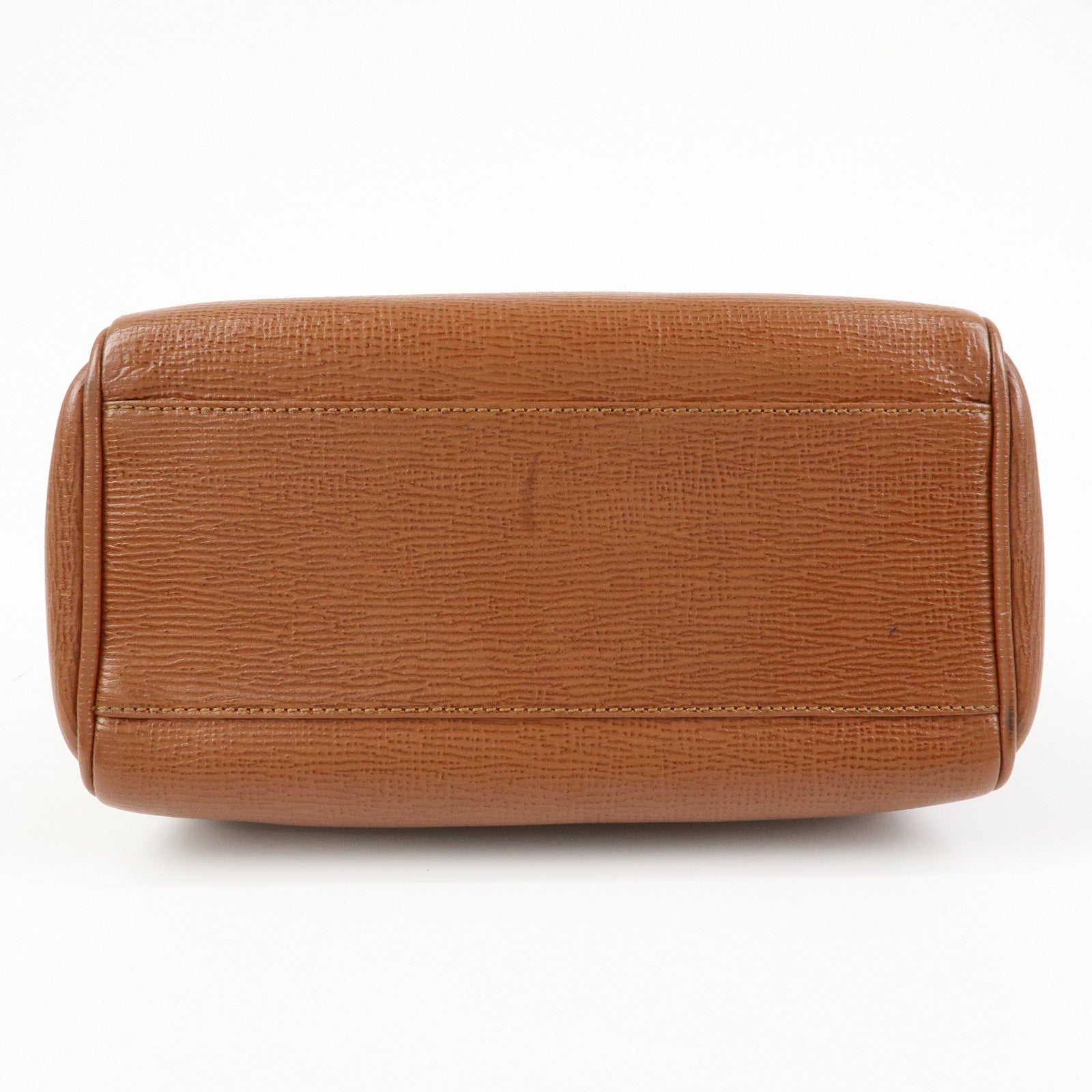 CELINE Triomphe Leather Boston Bag Hand Bag Brown