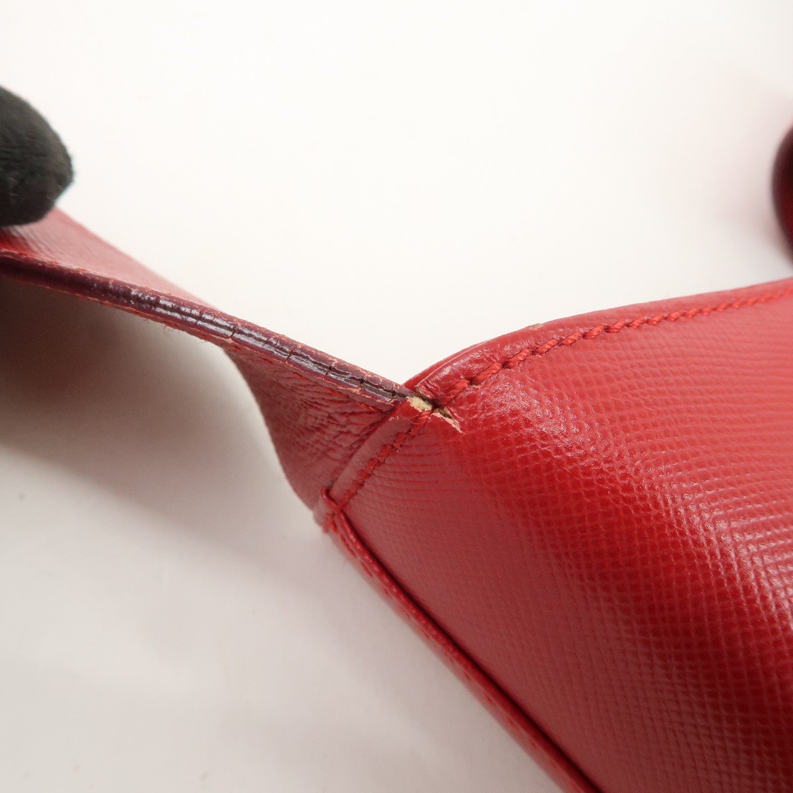 Ferragamo Gancini Leather Shoulder Bag Hand Bag Red