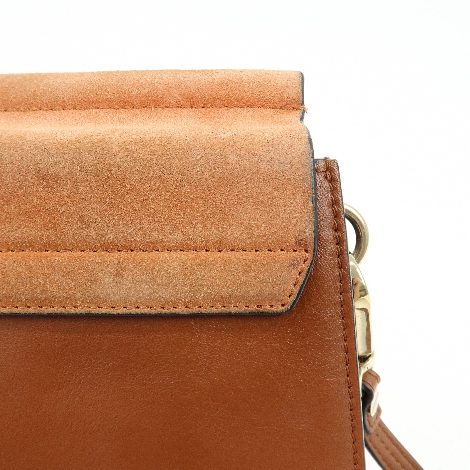 Chloe Faye Suede Leather Shoulder Bag Crossbody Bag Brown
