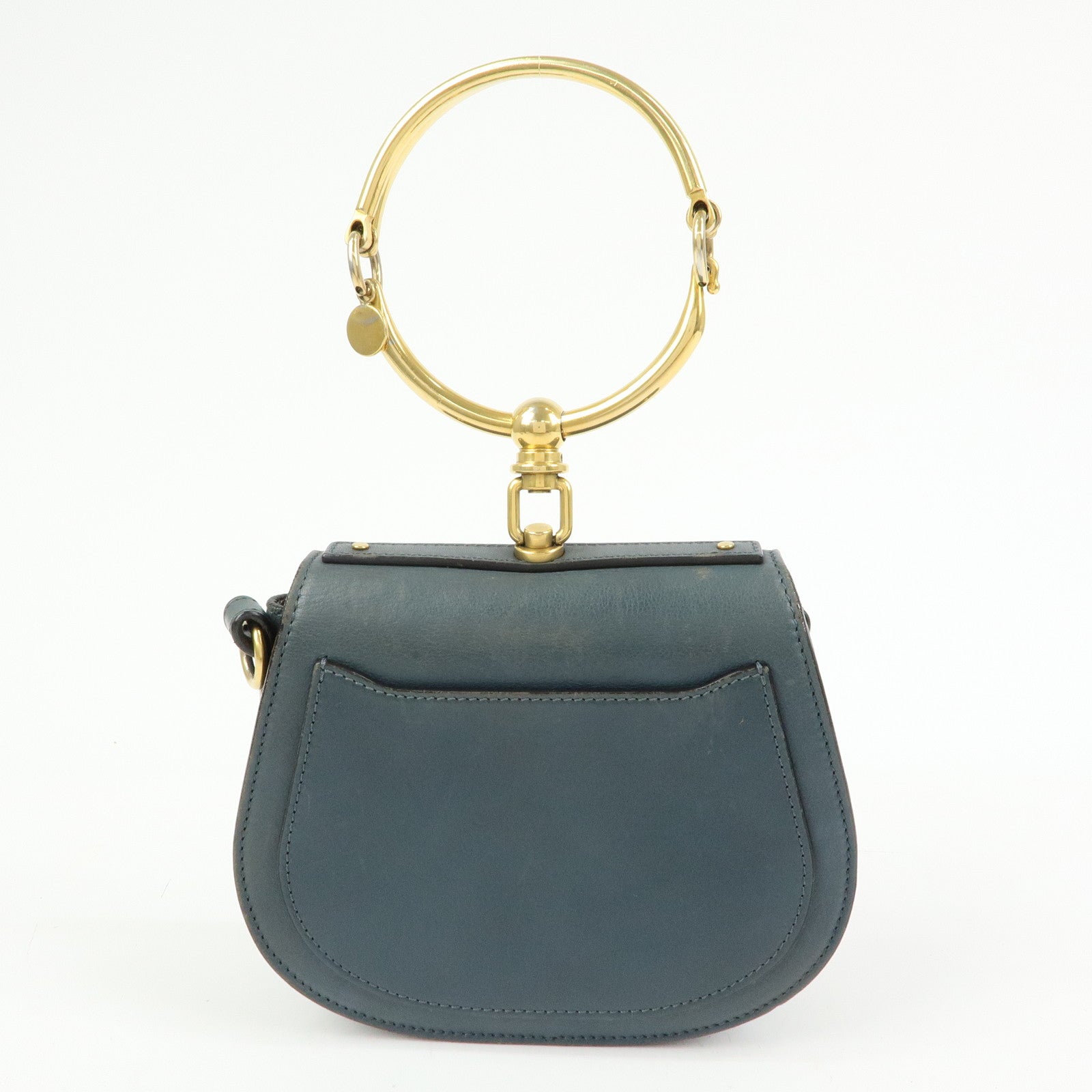 Chloe Nile Leather 2Way Bag Hand Bag Bracelet Bag Blue