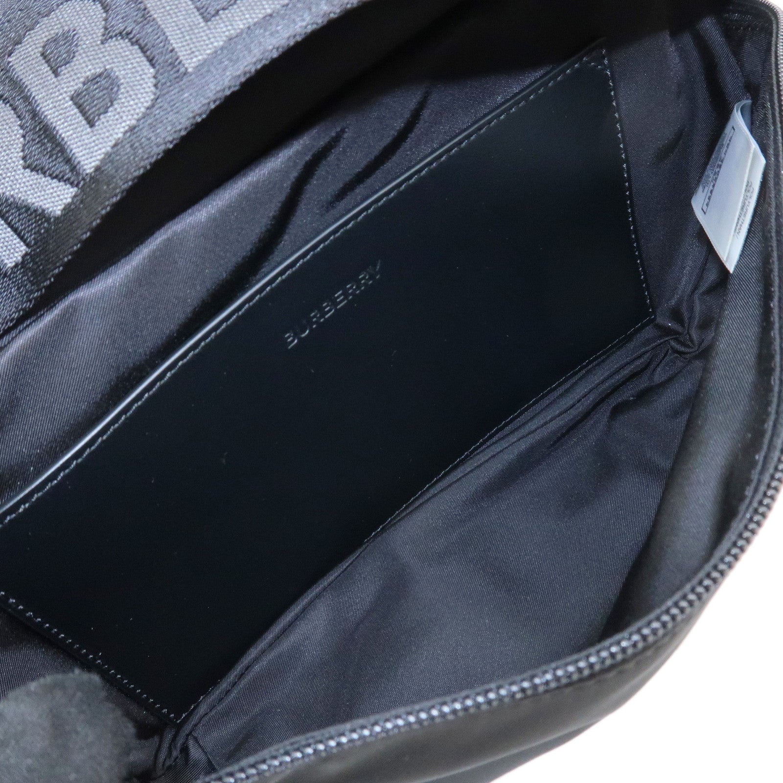 BURBERRY Nylon Leather Waist Bag Crossbody Bag Black