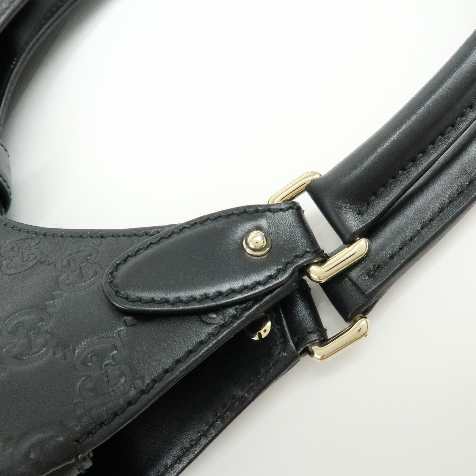 GUCCI Jackie Guccissima Leather Hand Bag Shoulder Bag Black 14819