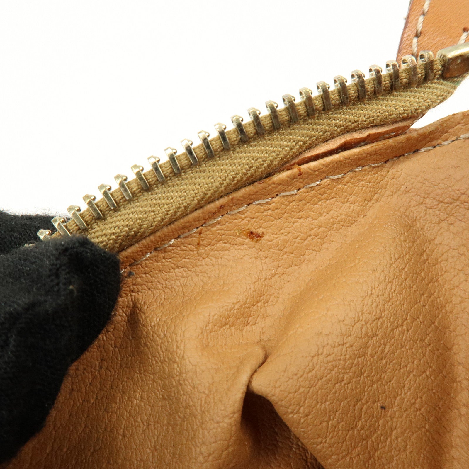 CELINE Macadam PVC Leather Pouch Cosmetic Pouch Brown