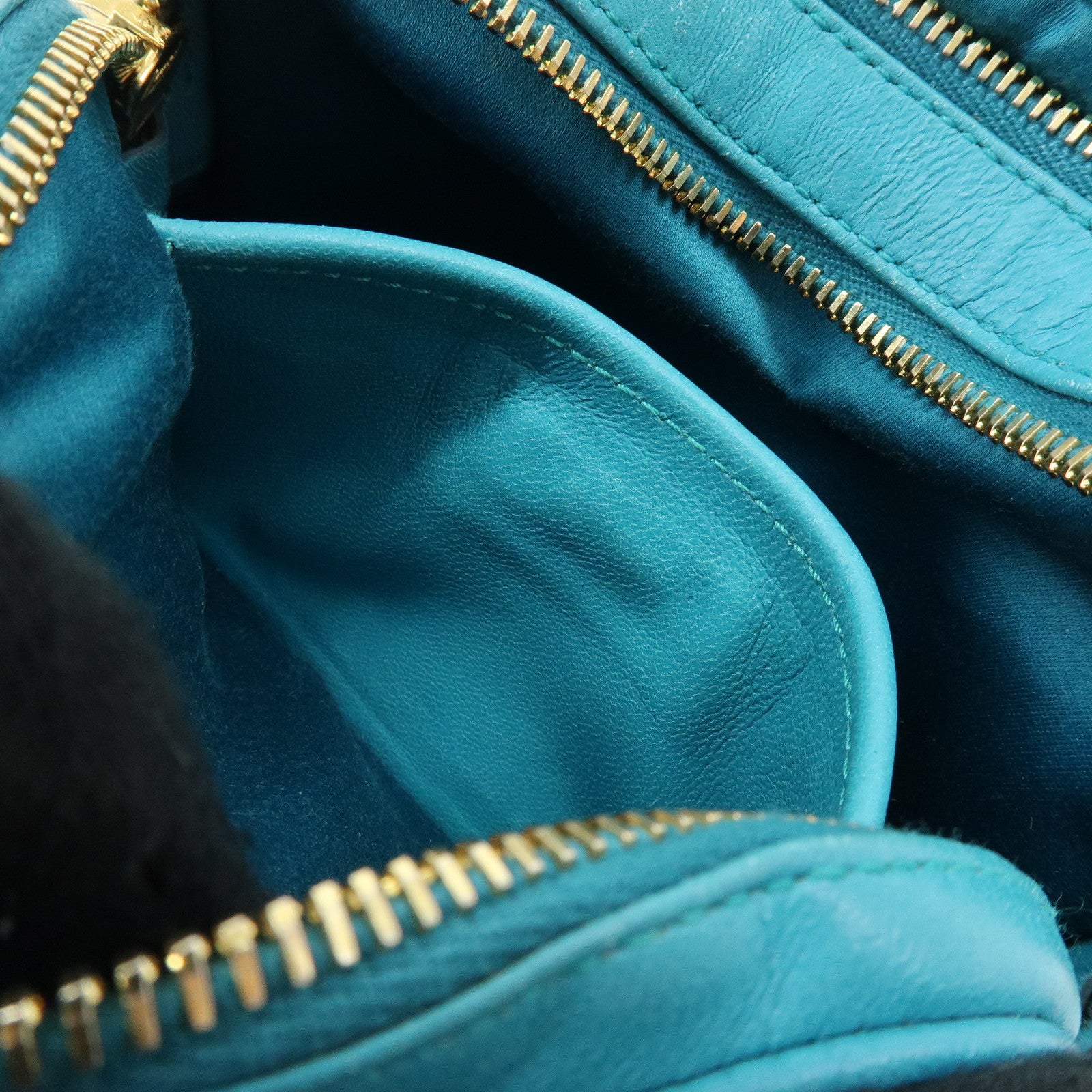 MIU MIU Matelasse Leather 2Way Bag Hand Shoulder Bag Blue RT0543