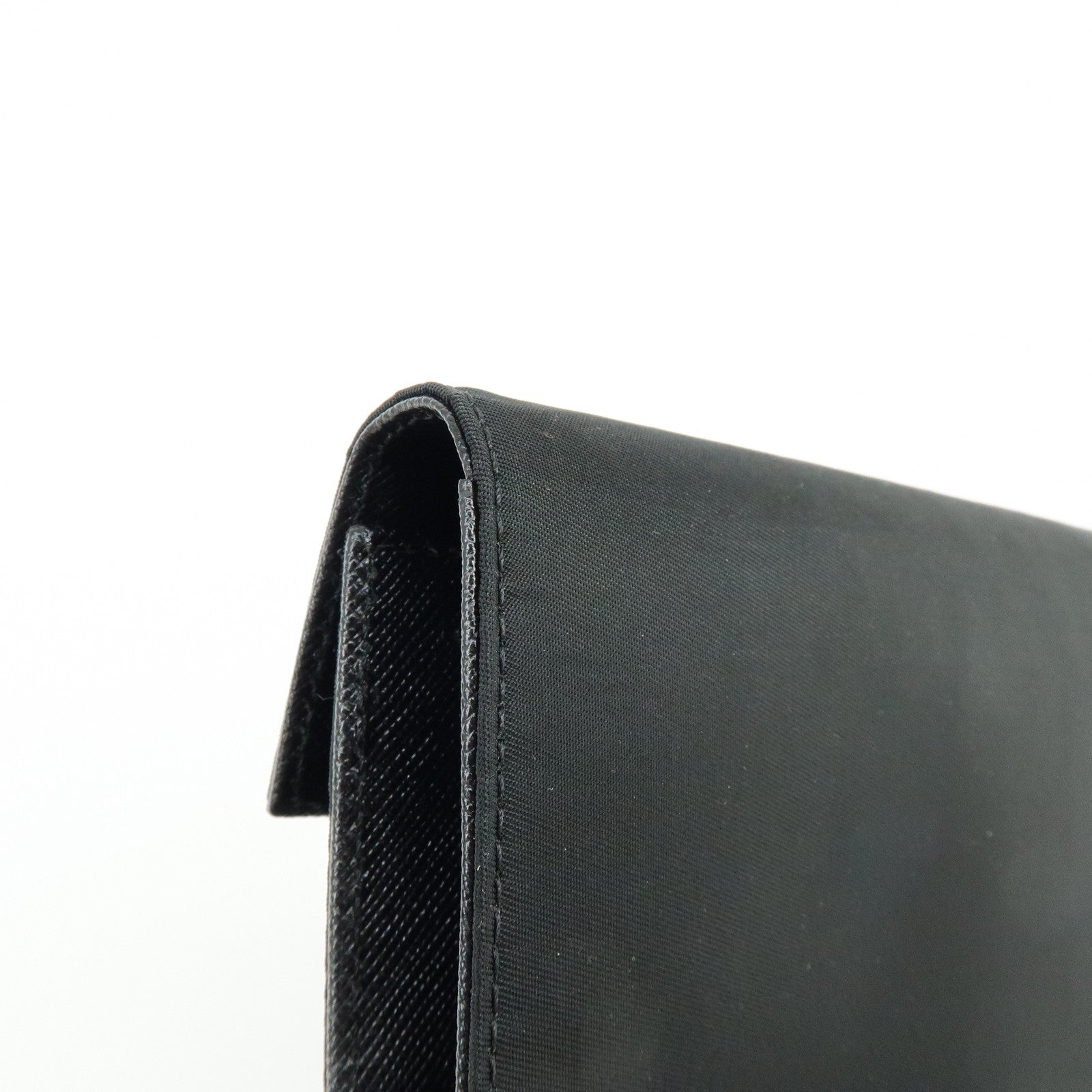 PRADA Triangle Logo Nylon Saffiano Leather Tri-fold Wallet M510