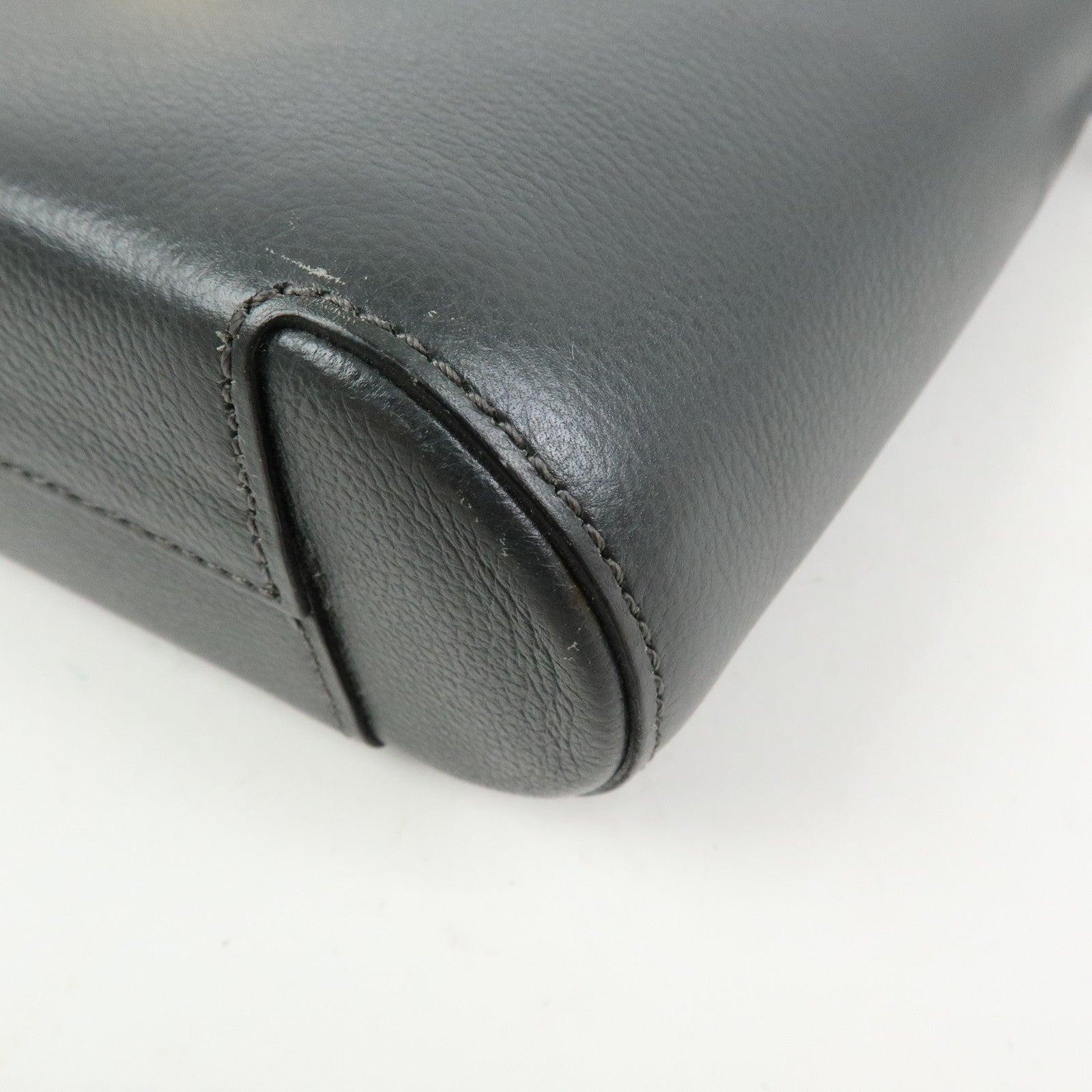 DELVAUX Calf Leather Shoulder Bag Crossbody Bag Eclair Gray