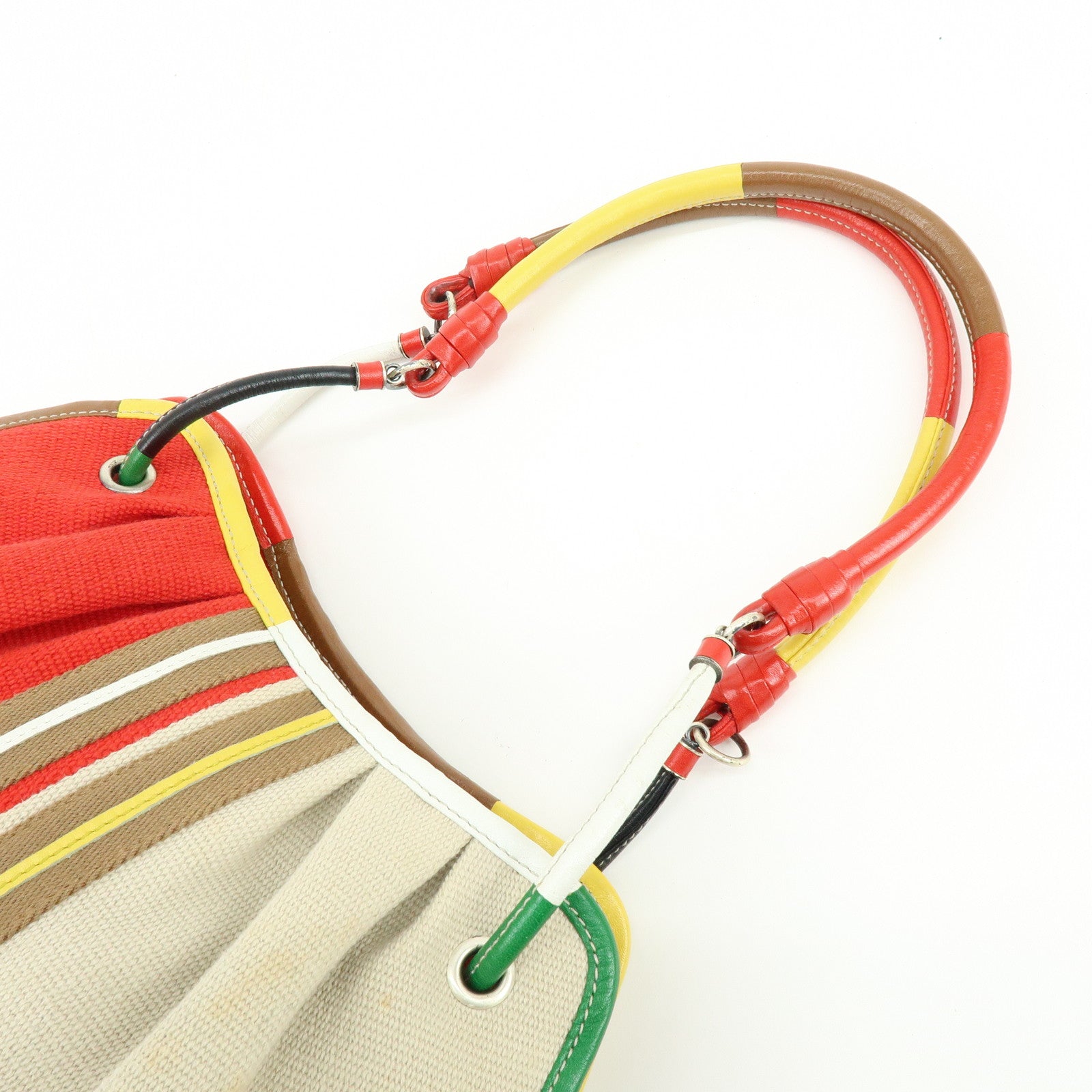 BOTTEGA VENETA Canvas Leather Shoulder Bag Hand Bag Multicolor