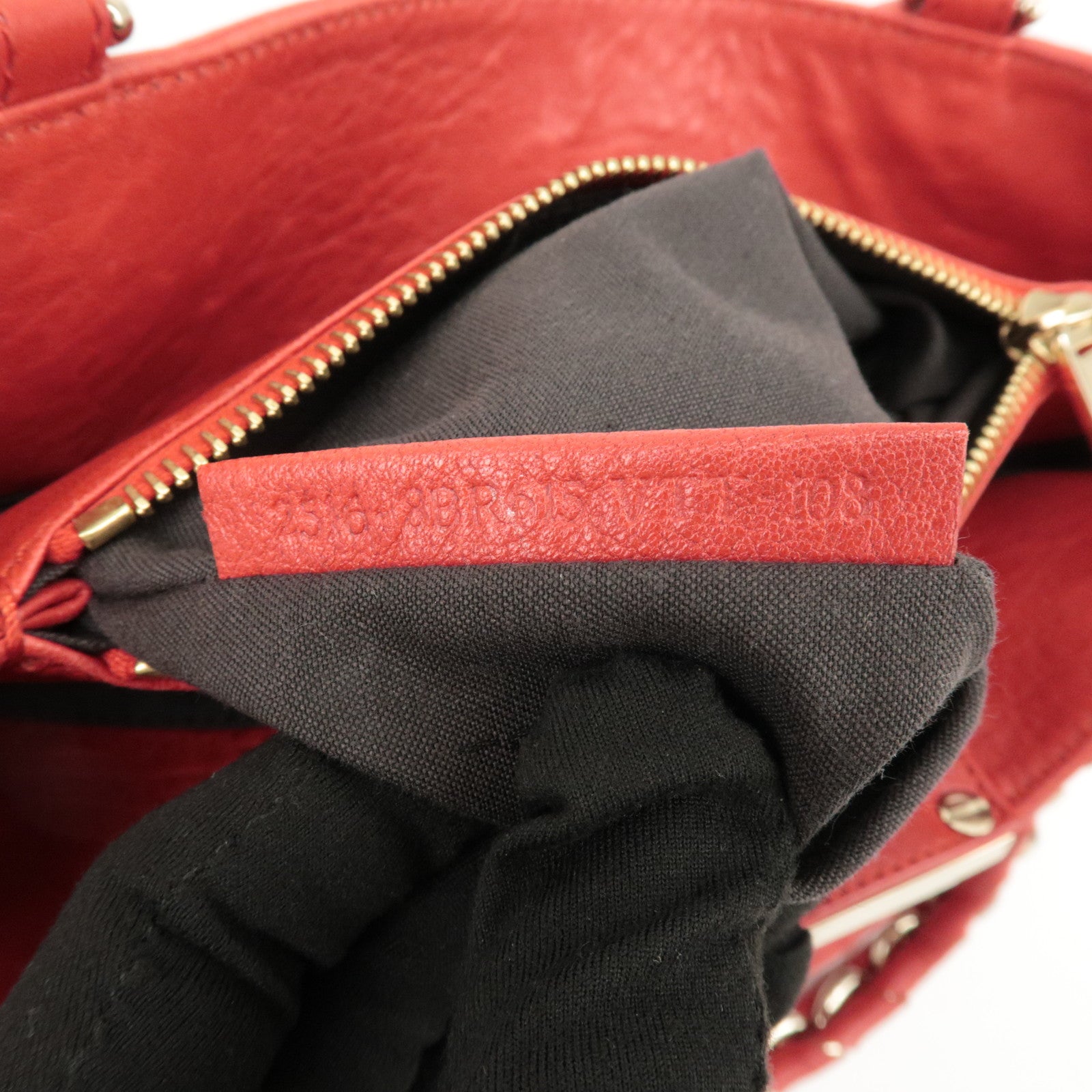 FENDI Leather Mia Chain Shoulder Bag Red Gold Hardware 8BR615 Used