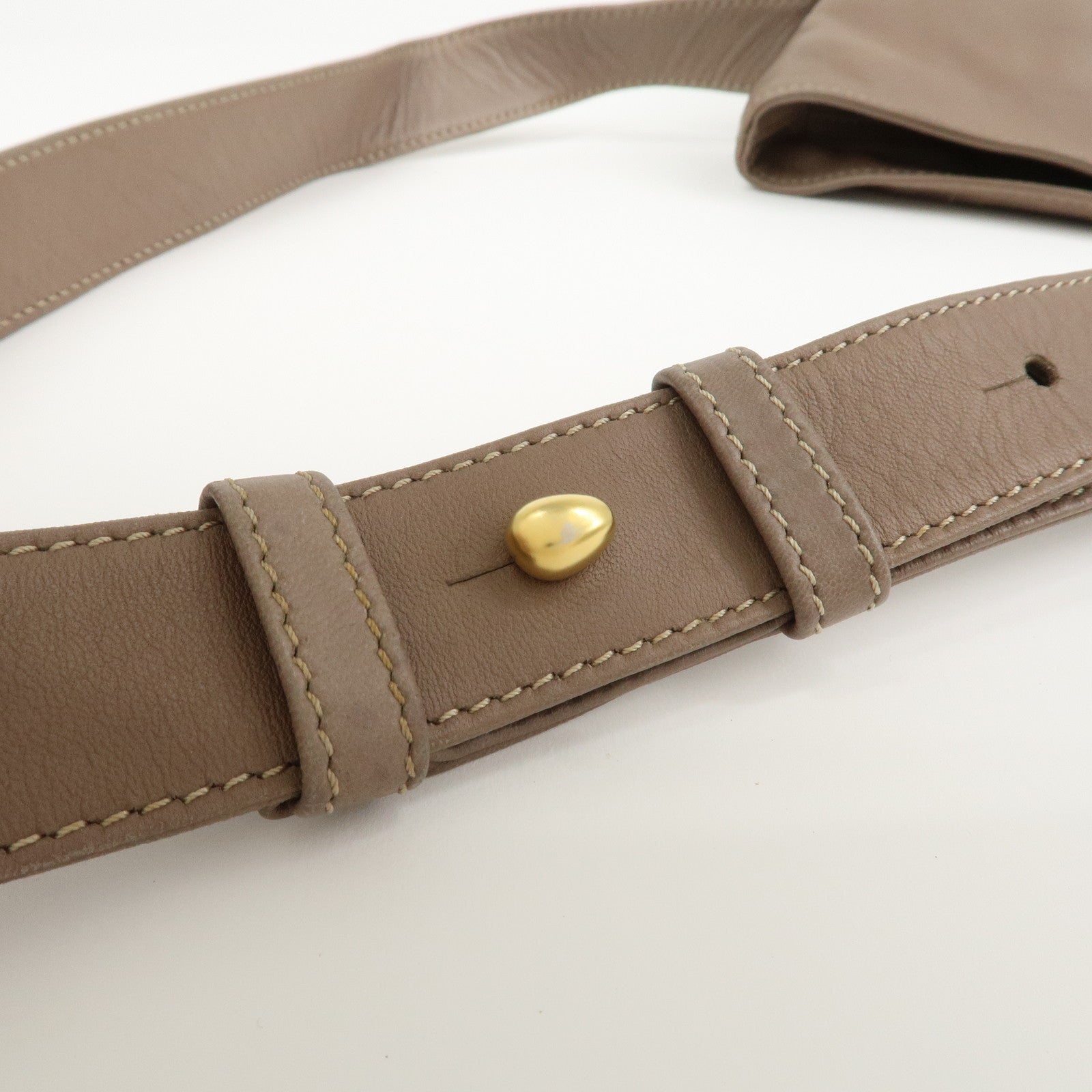 CELINE Logo Leather Shoulder Bag Crossbody Bag Greige