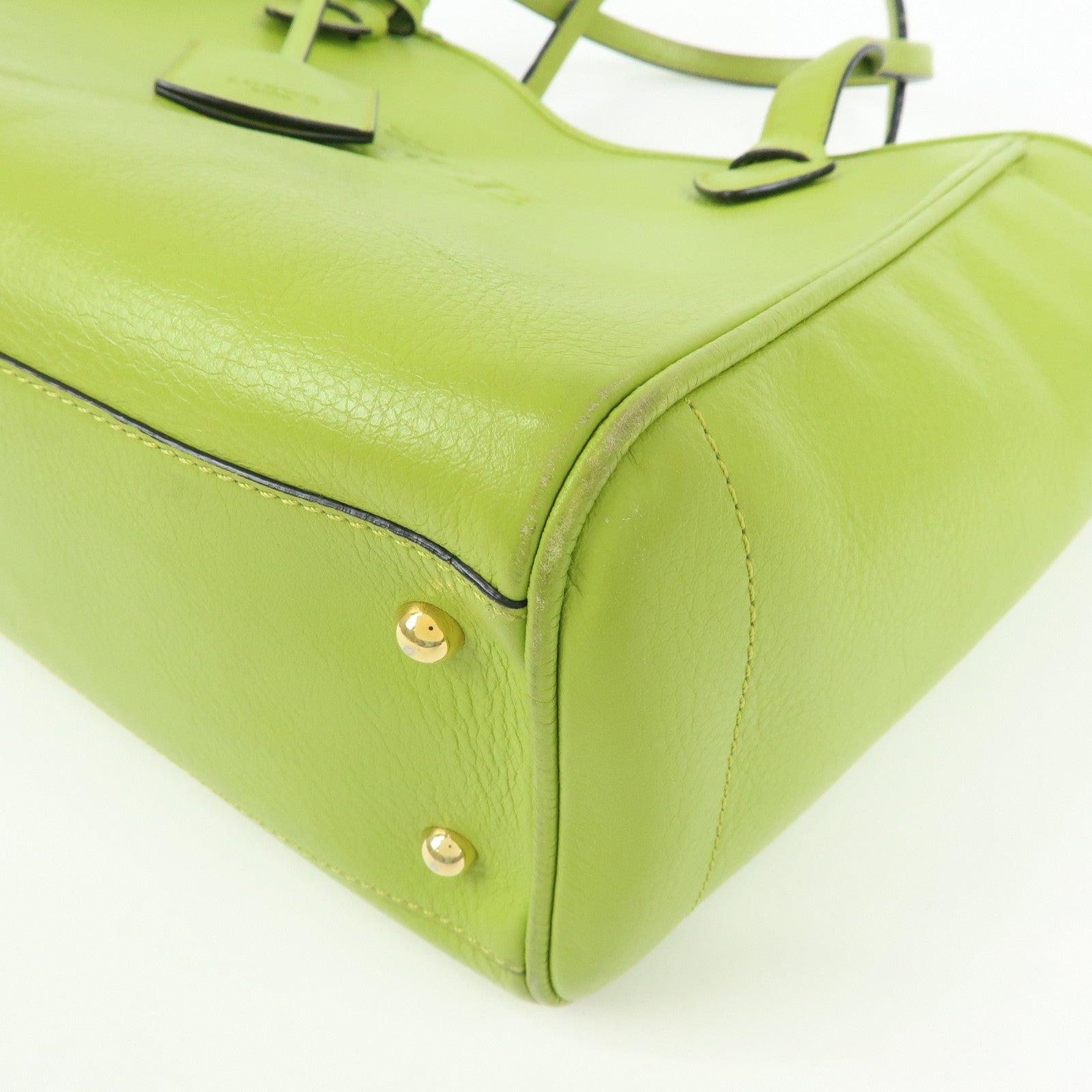 LOEWE Heritage Leather Tote Bag Hand Bag Light Green