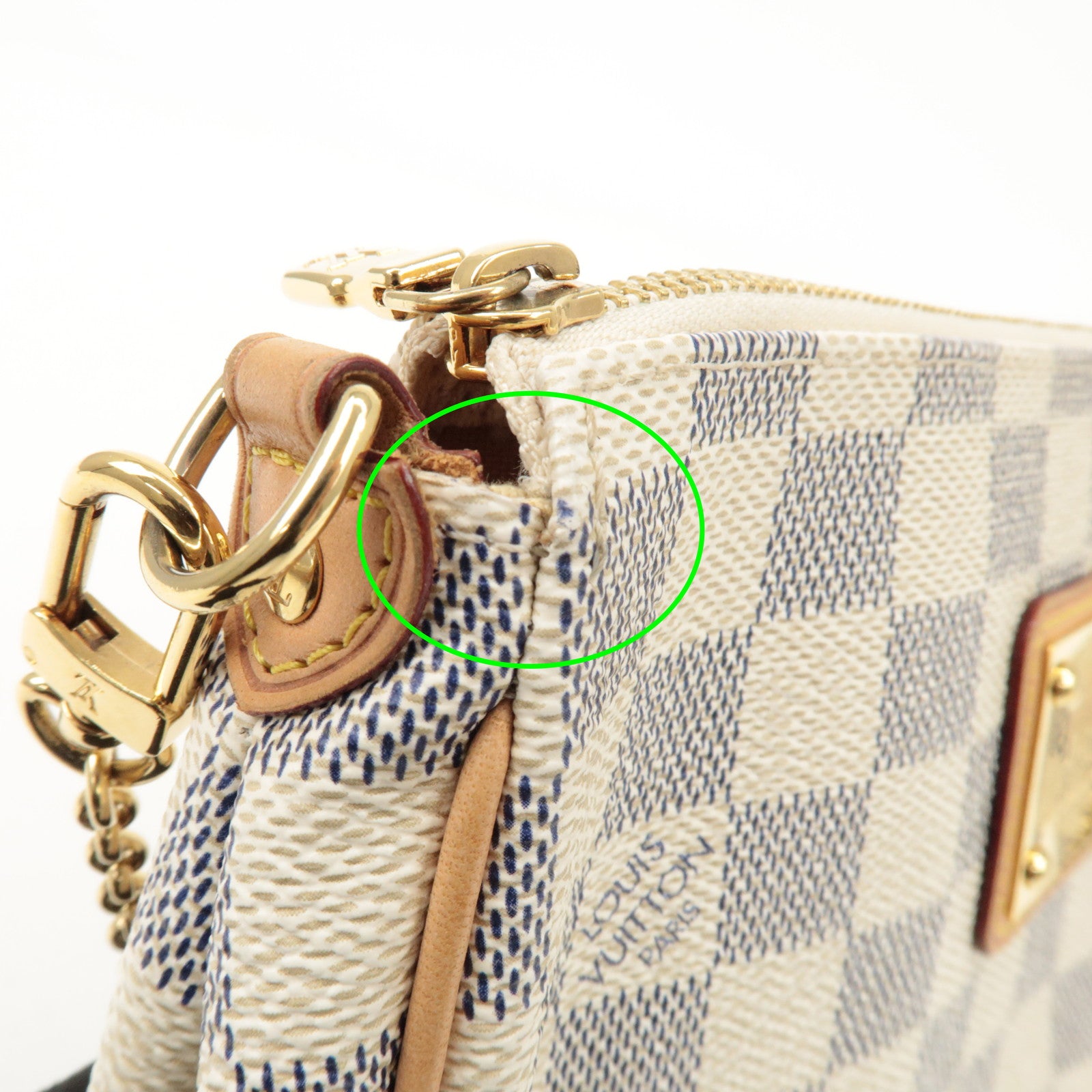 Louis Vuitton Damier Azur Eva 2Way Bag Pouch Shoulder Bag N55214 Used