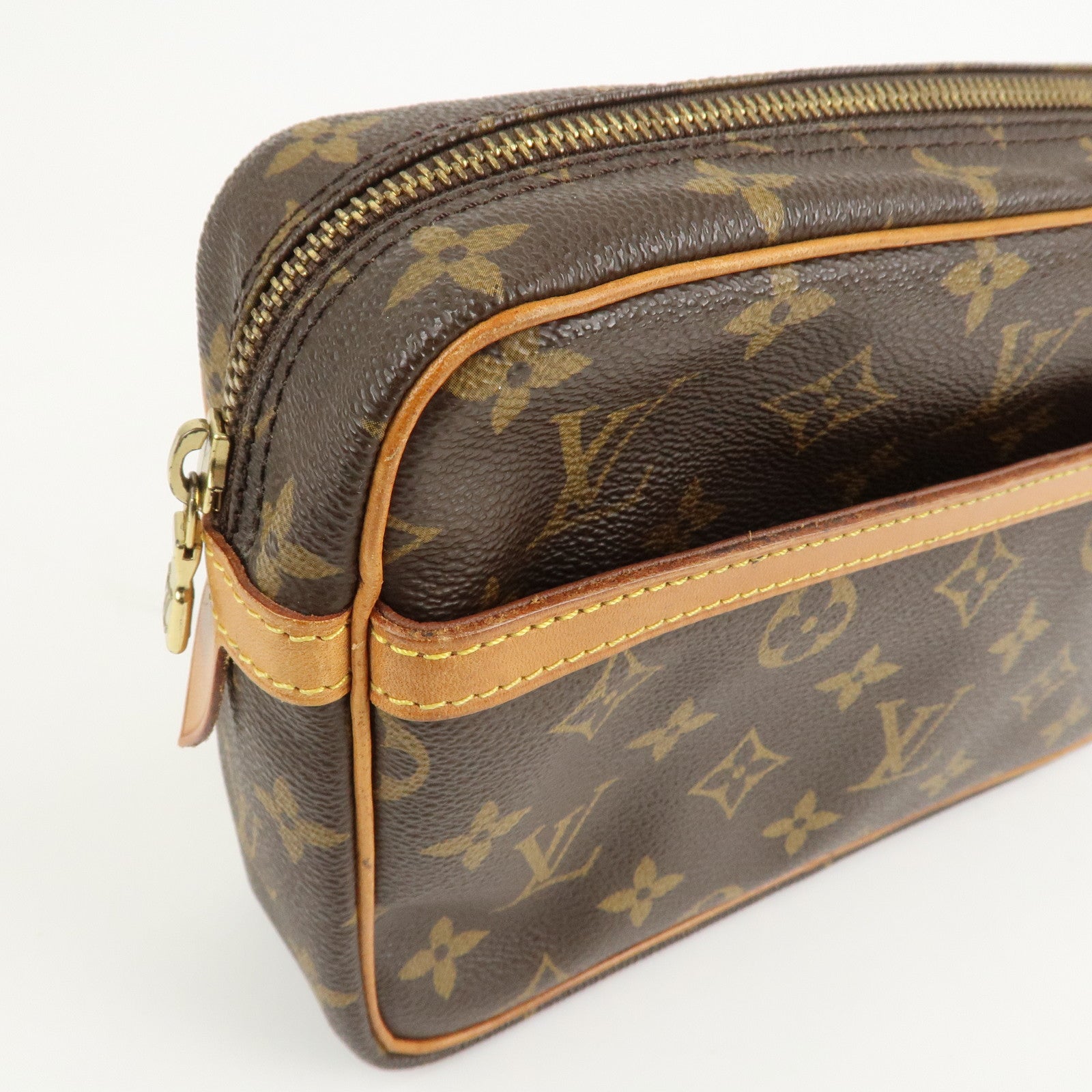Louis Vuitton Monogram Compiegne 28 Pouch Clutch Bag Brown M51845
