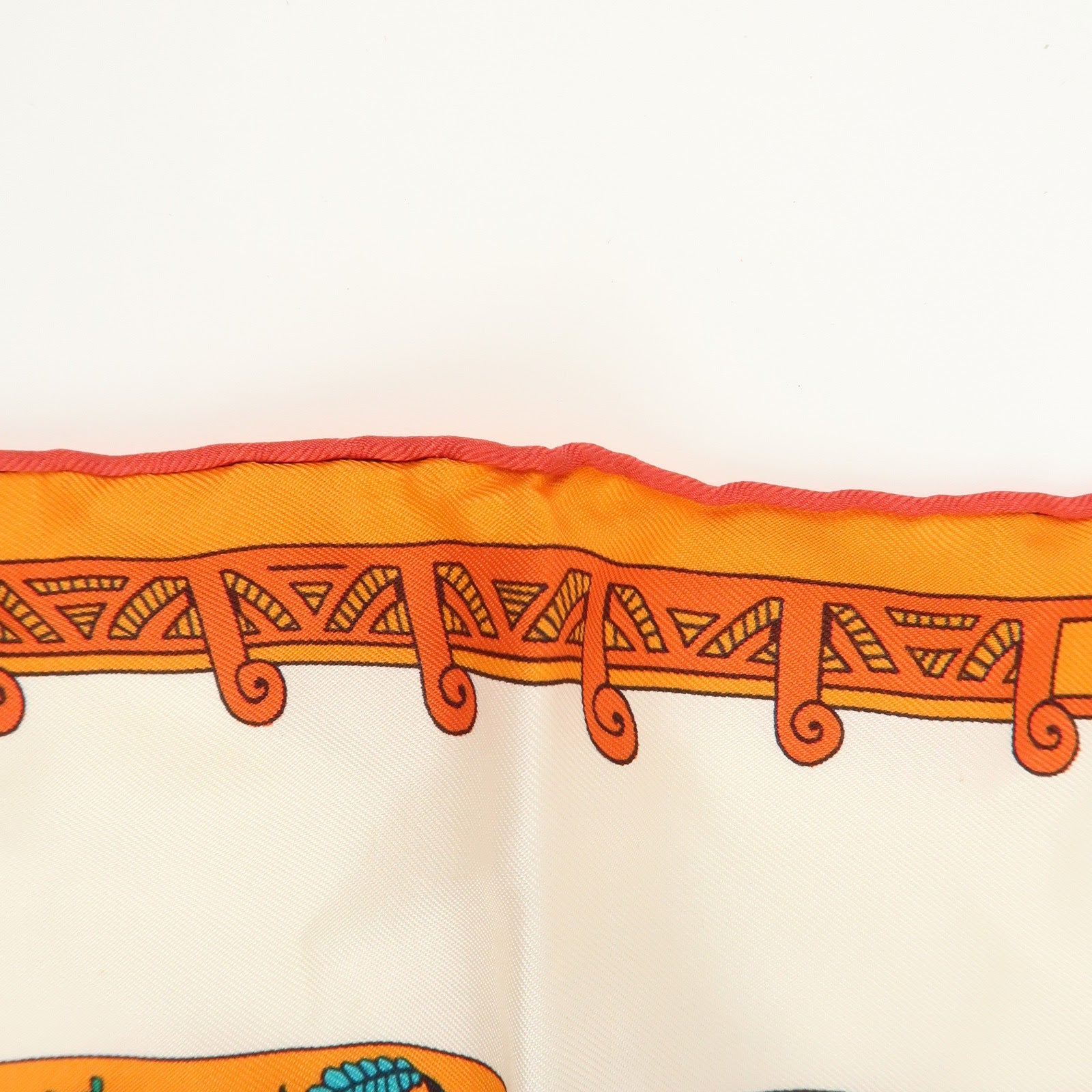 HERMES Carre 90 Silk 100% Scarf ASTRES ET SOLEILS Orange Green Blue