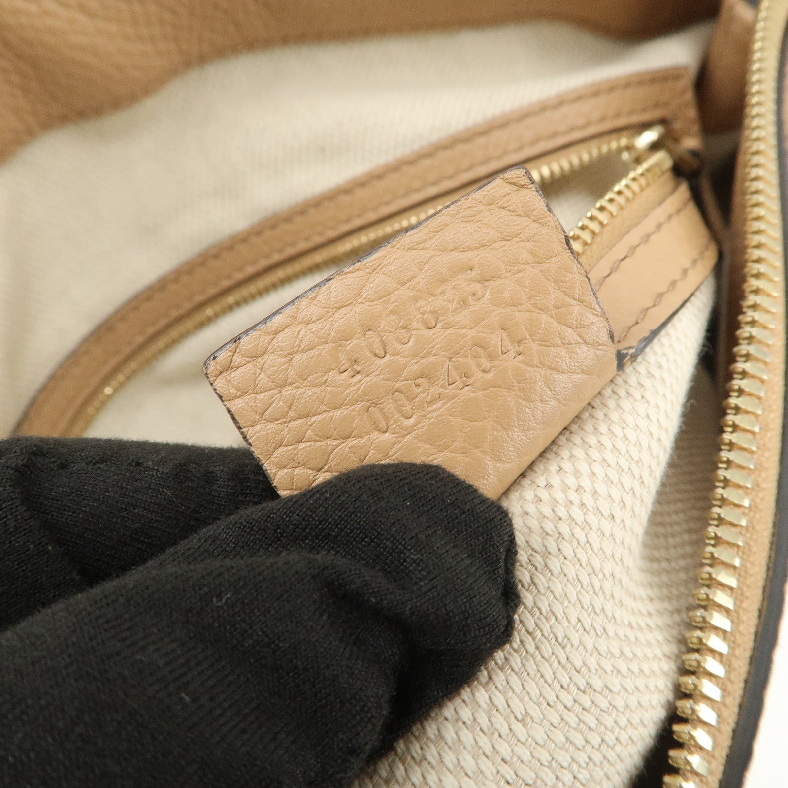 GUCCI SOHO Leather 2Way Bag Shoulder Bag Beige 408825