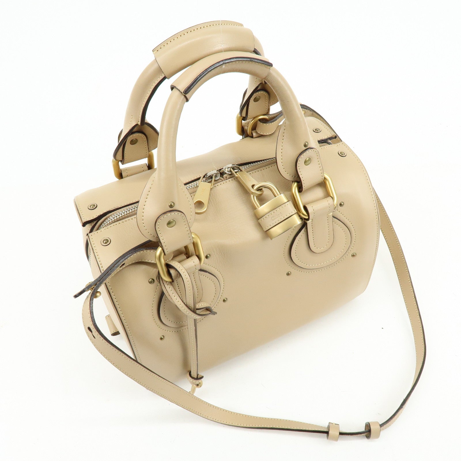 Chloe Paddington Leather 2Way Bag Shoulder Bag Shoulder Bag Beige
