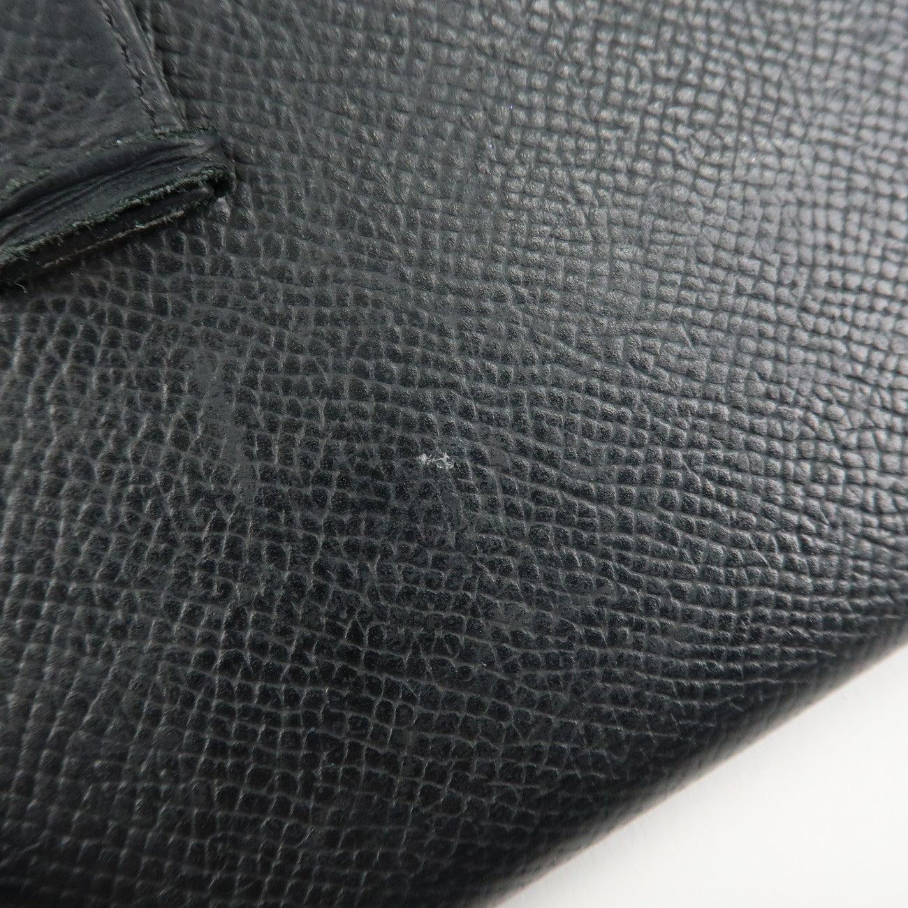 HERMES Epson Bearn Soufflet Long Wallet C Stamped Black Used