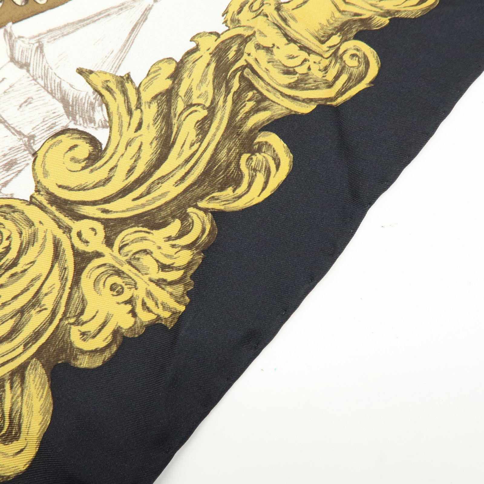 Christian Dior SQUARE Silk 100% Scarf Ivory Gold Black