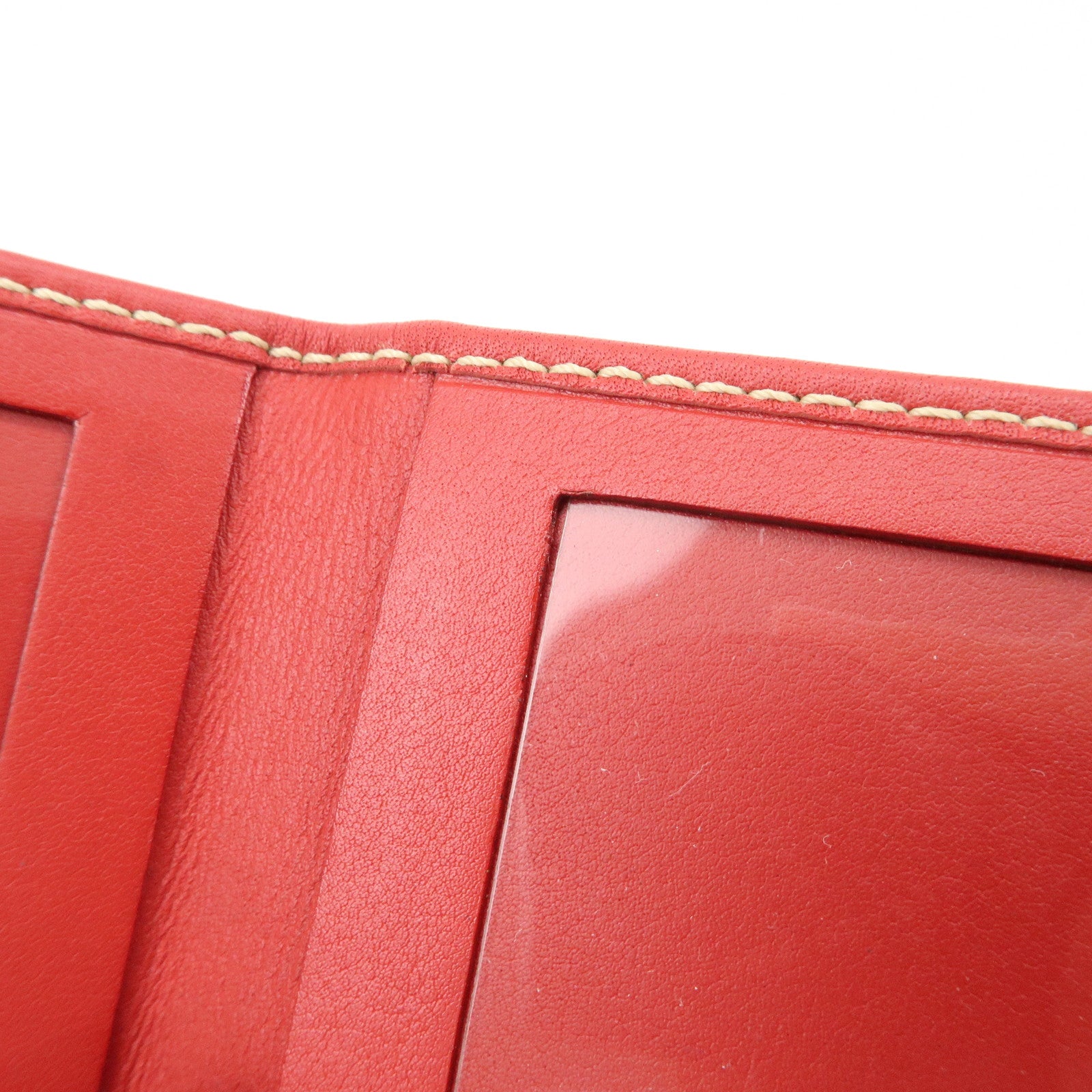 LOEWE Leather Tri-Fold Square Photo Case Red