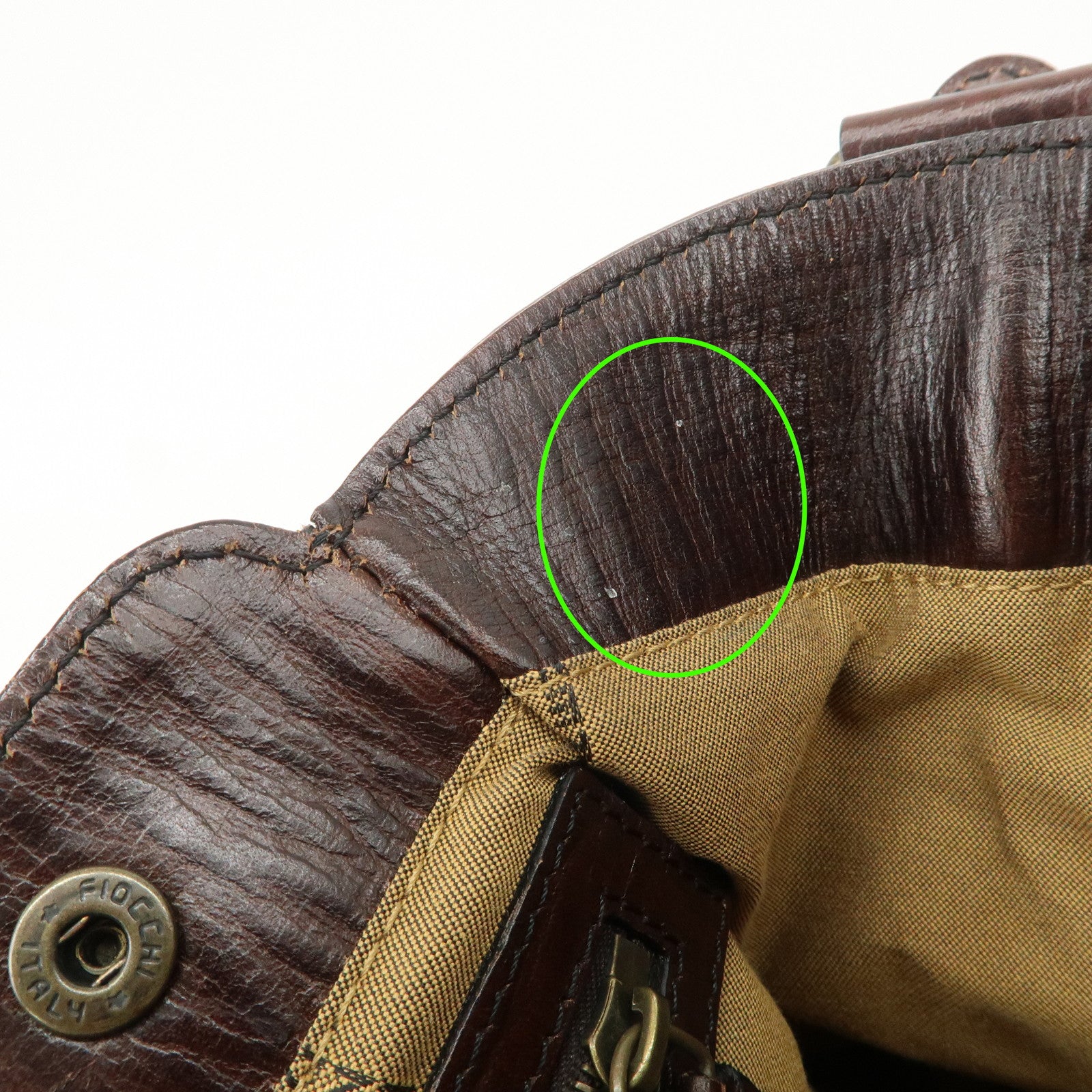 FENDI Suede Leather Ethnico Tote Bag Shoulder Bag Brown 8BN157