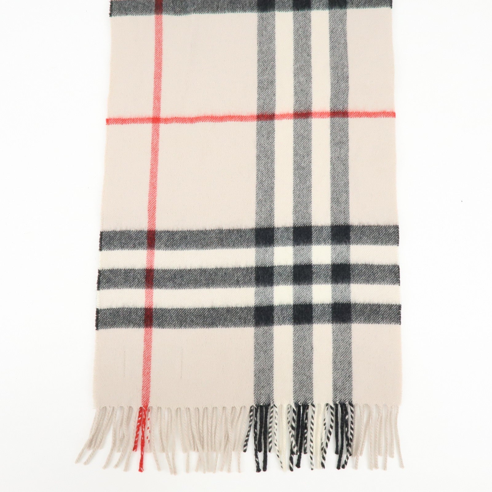 BURBERRY Plaid Cashmere 100% Scarf Nova Plaid Beige Black Red