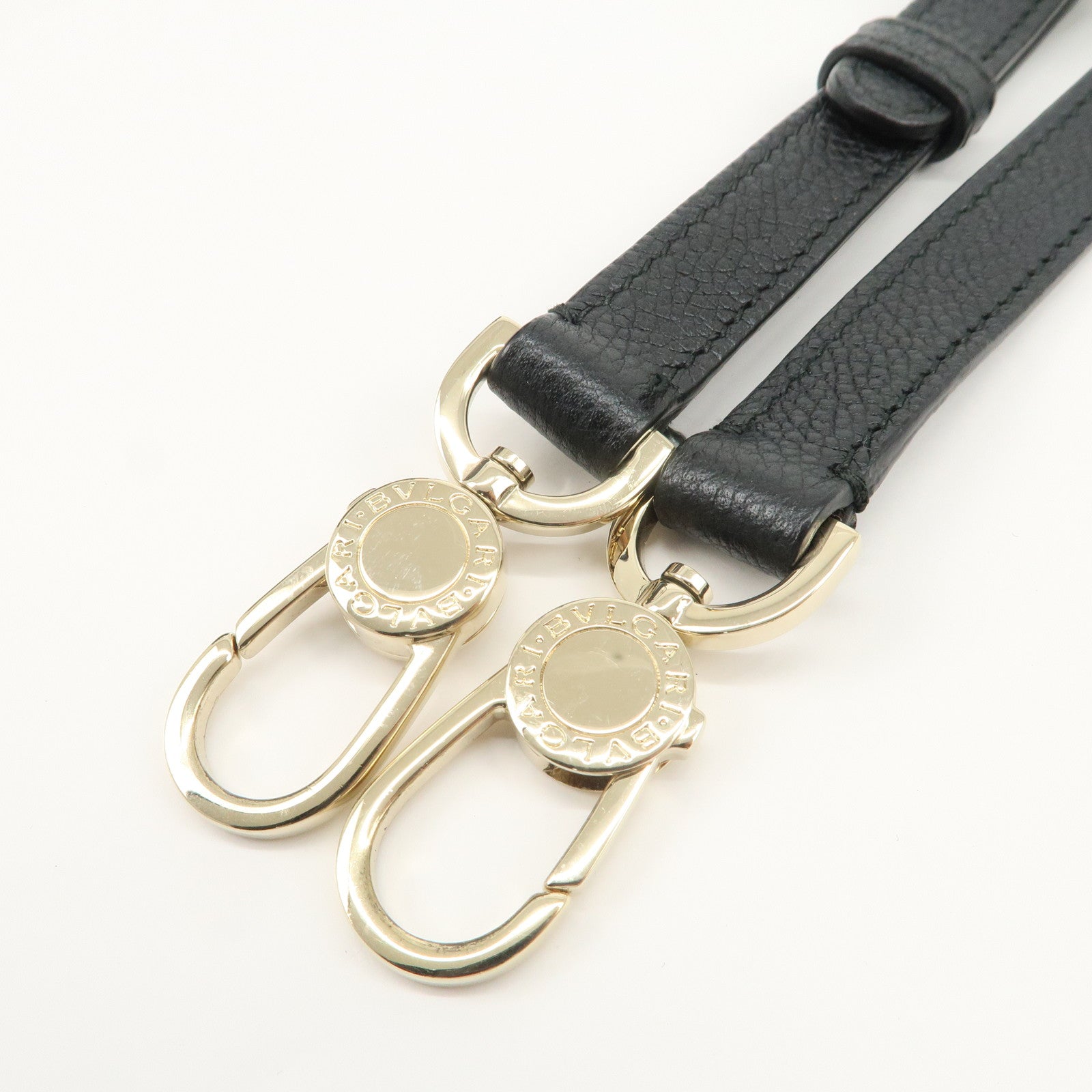BVLGARI Alba Leather 2Way Hand Bag Shoulder Bag Charm Black