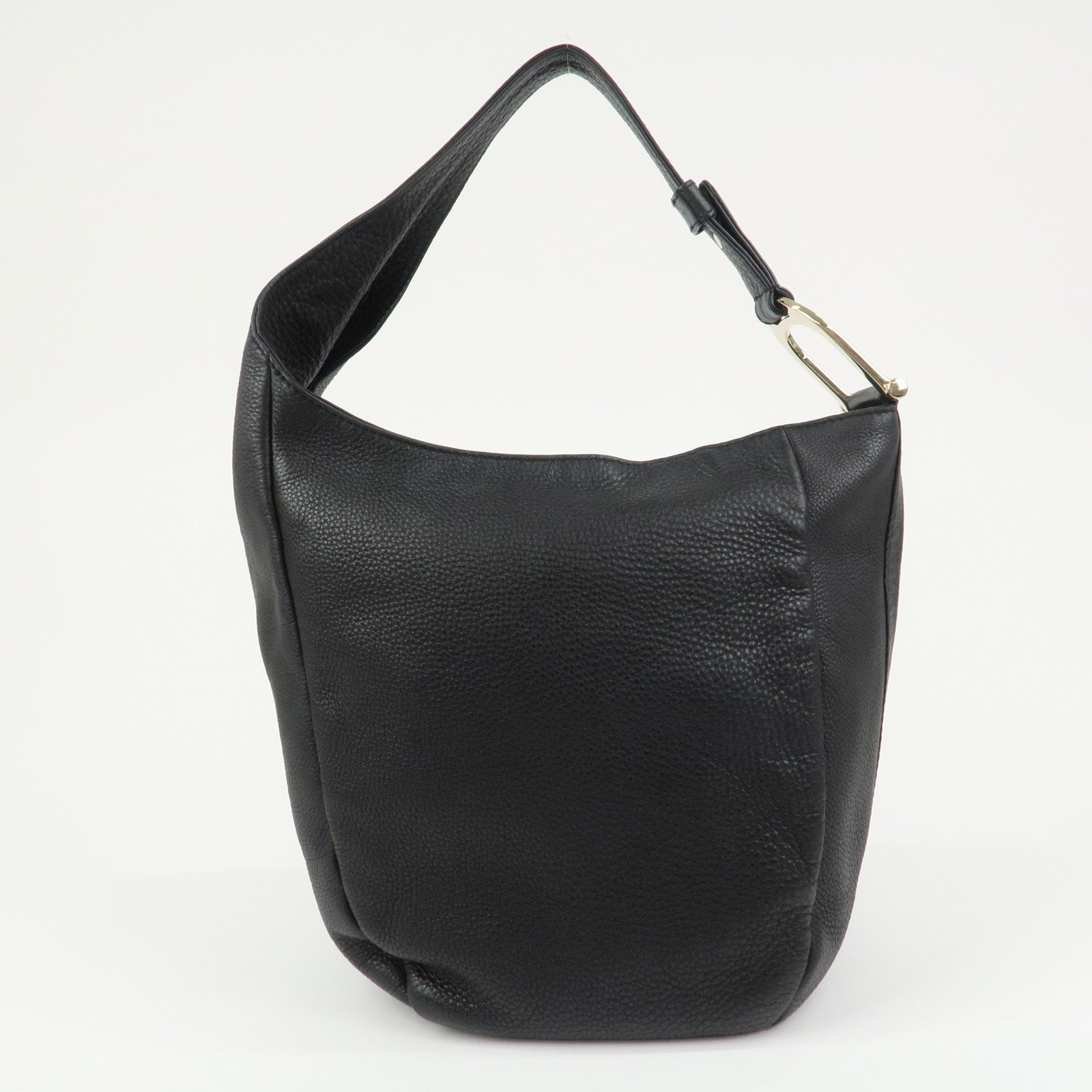 GUCCI Greenwich Logo Leather Shoulder Bag Hand Bag Black 257050