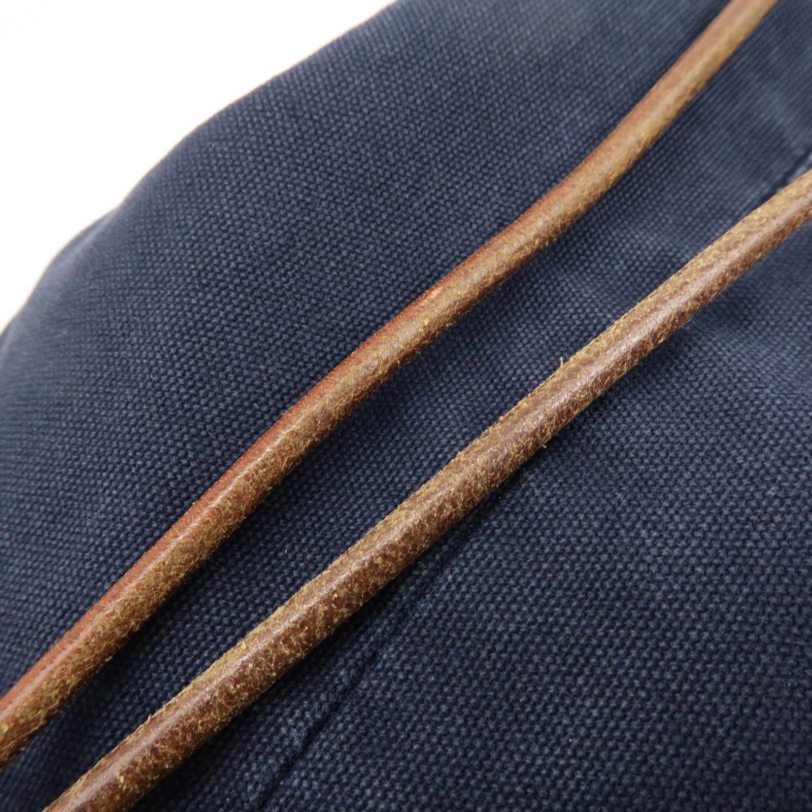 HERMES Canvas Leather Porochon Mimil PM Drawstring Shoulder Bag