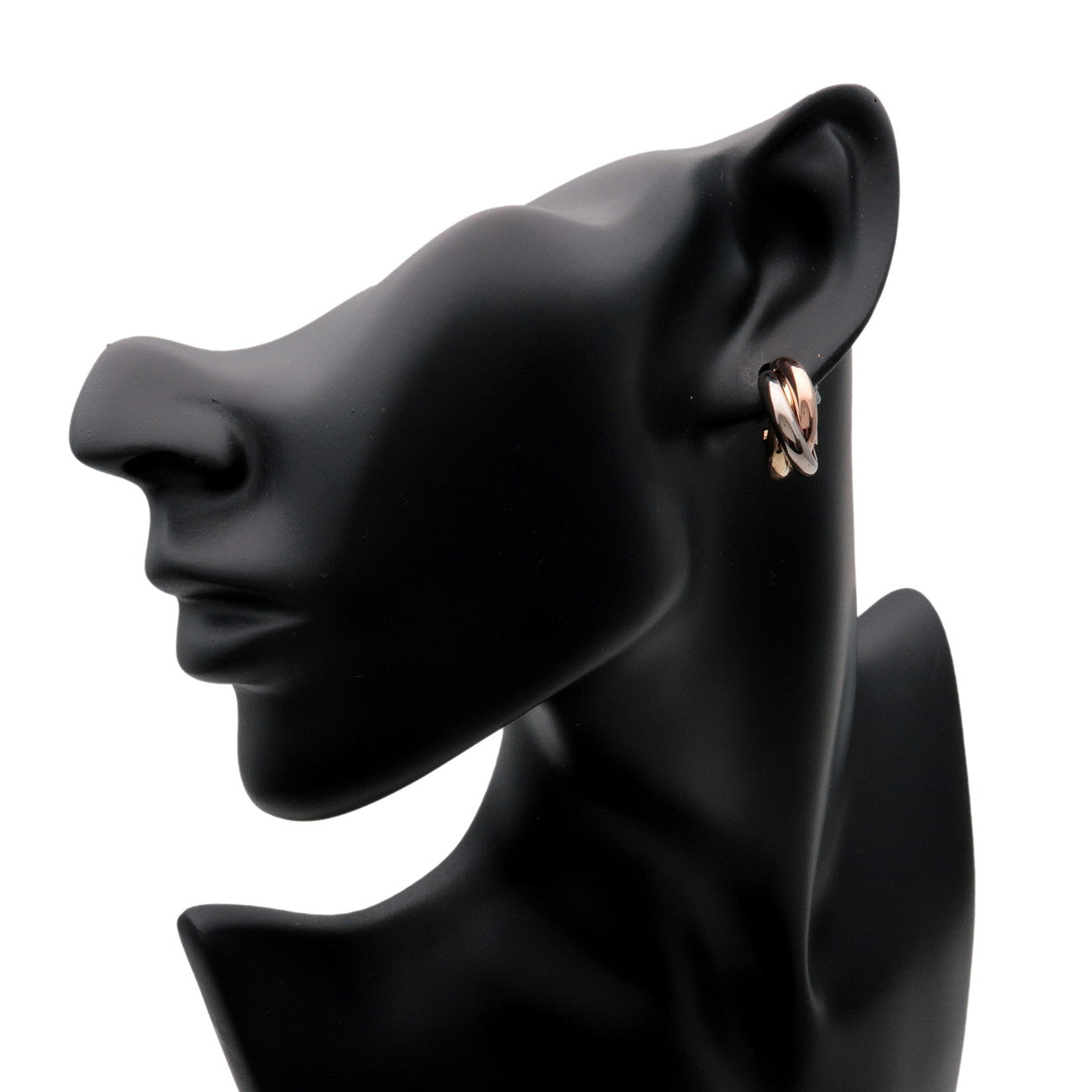 Cartier Trinity Clip On Earrings K18 750 Yellow Rose White Gold