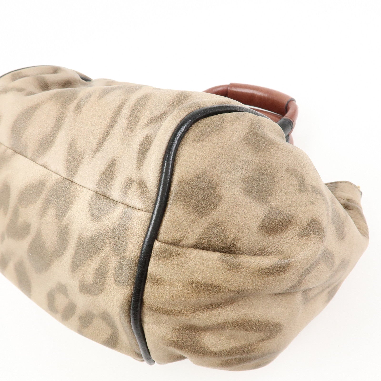Chloe Logo Leather ETHEL 2Way Bag Hand Bag Shoulder Bag Leopard