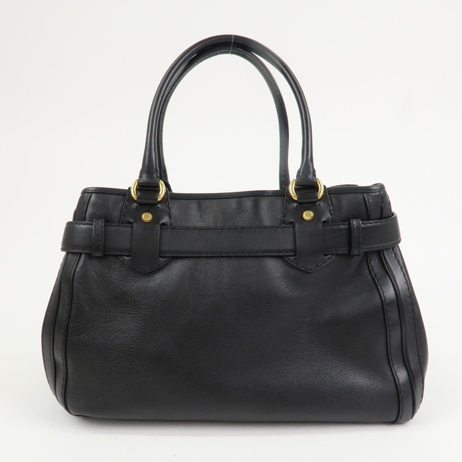 GUCCI GG Running Calf Leather Tote Bag Hand Bag Black 247183