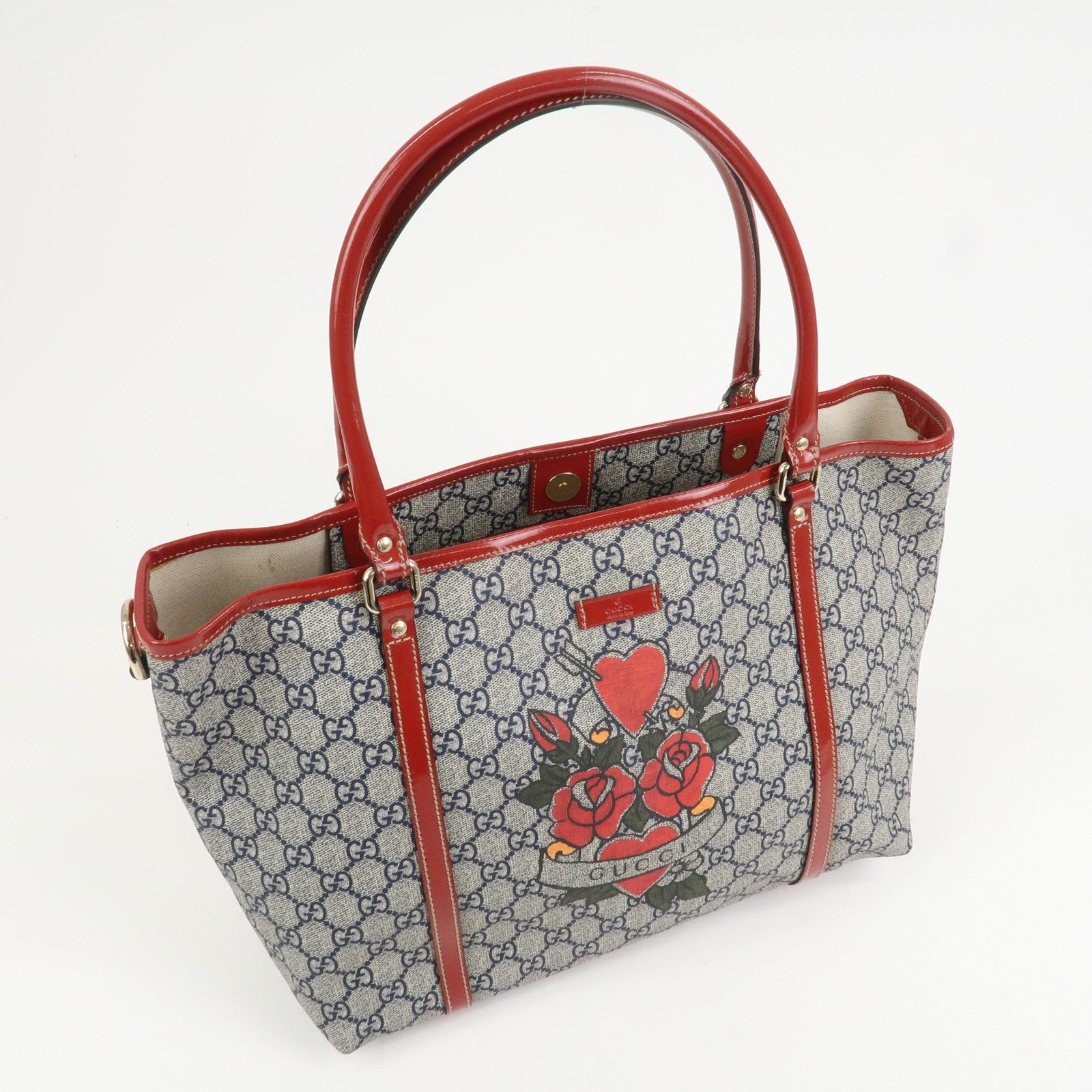 GUCCI JOY Collection GG Supreme PVC Patent Leather Tote Bag 197953