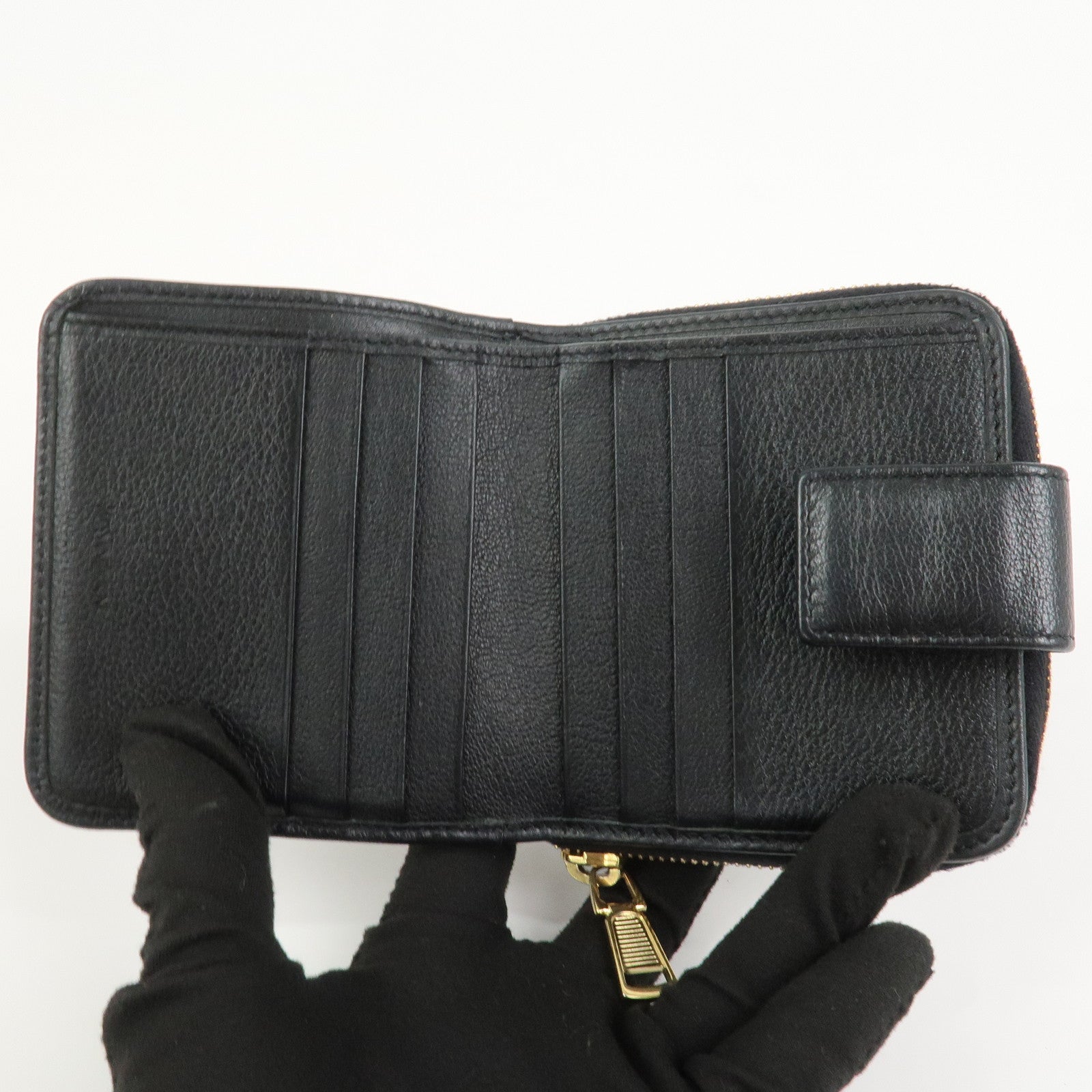 SAINT LAURENT PARIS Coin Case Coin Wallet Leather Black Logo 352906