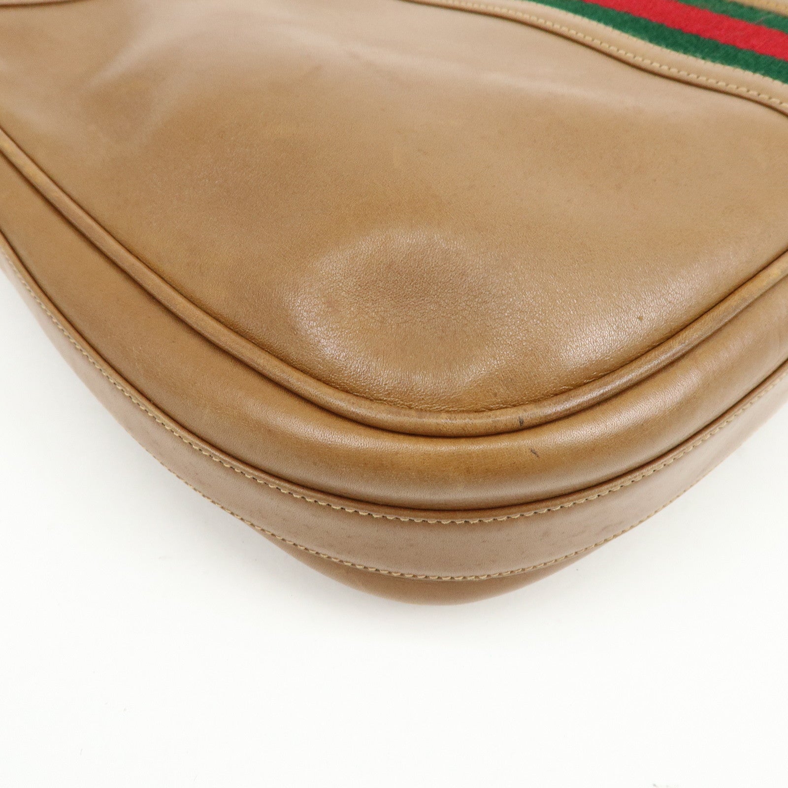 GUCCI Old GUCCI Sherry Leather Hand Bag Shoulder Bag Brown