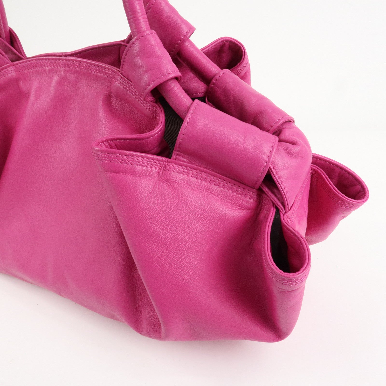 LOEWE Anagram Nappa Aire Leather Hand Bag Tote Bag Fuchsia Pink